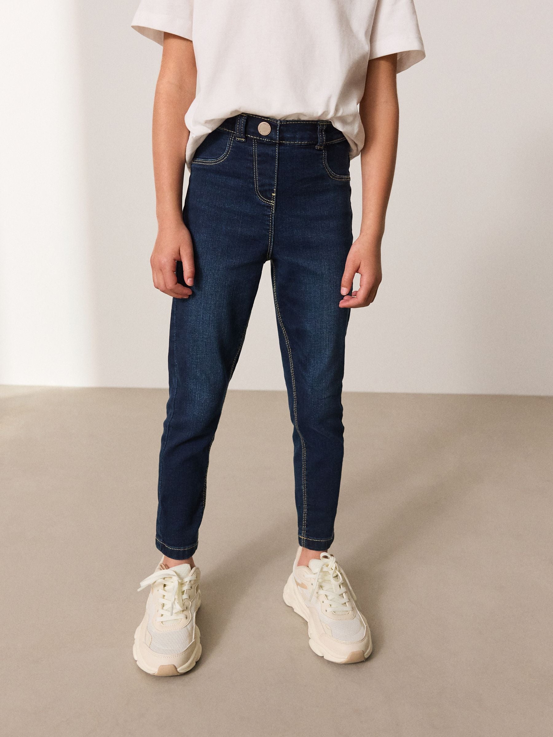 Dark Blue Regular Length Stretch Jeggings (3-16yrs)
