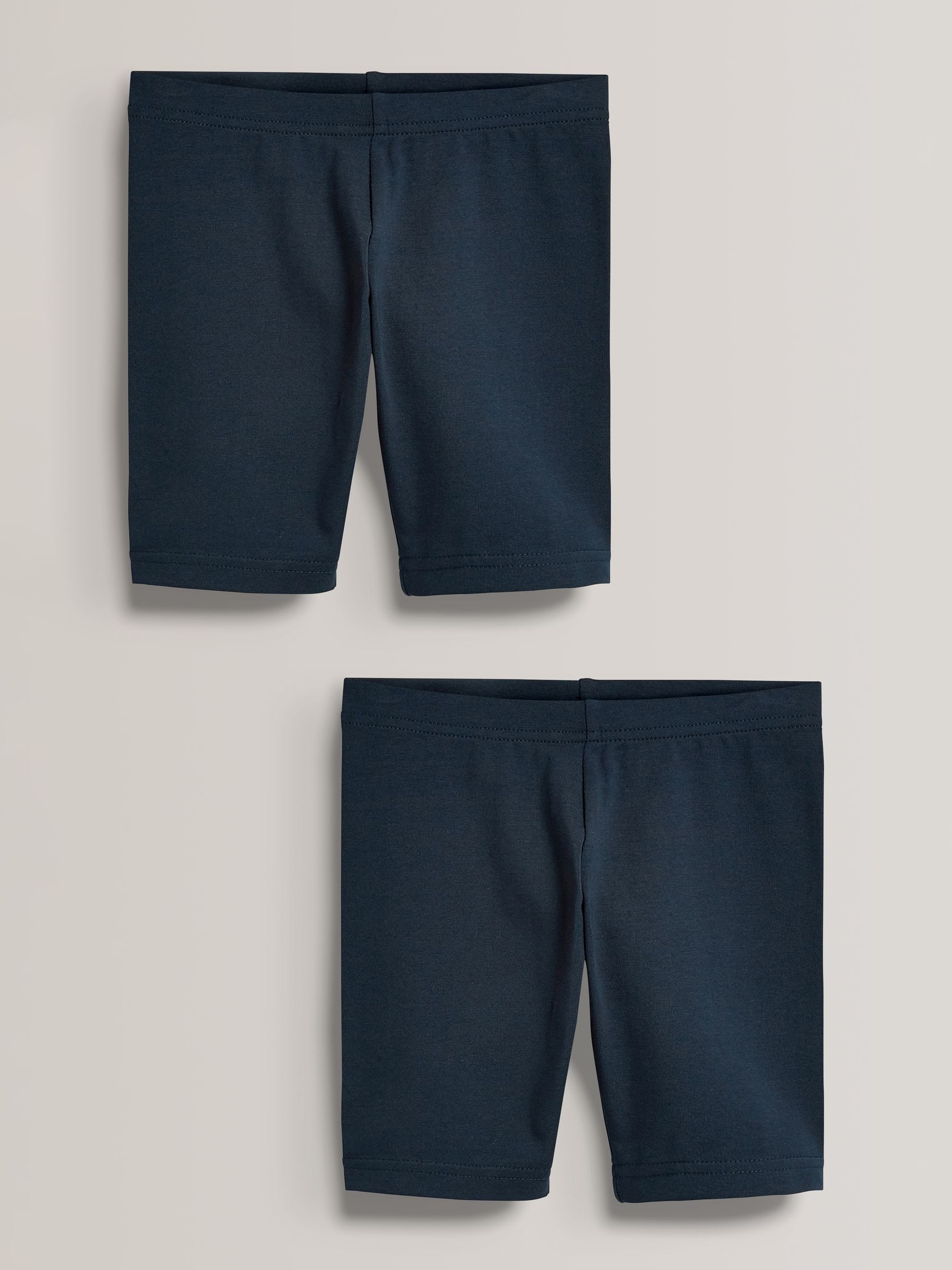 Navy Blue Regular Length 2 Pack Regular Length Cotton Rich Stretch Cycle Shorts (3-16yrs)