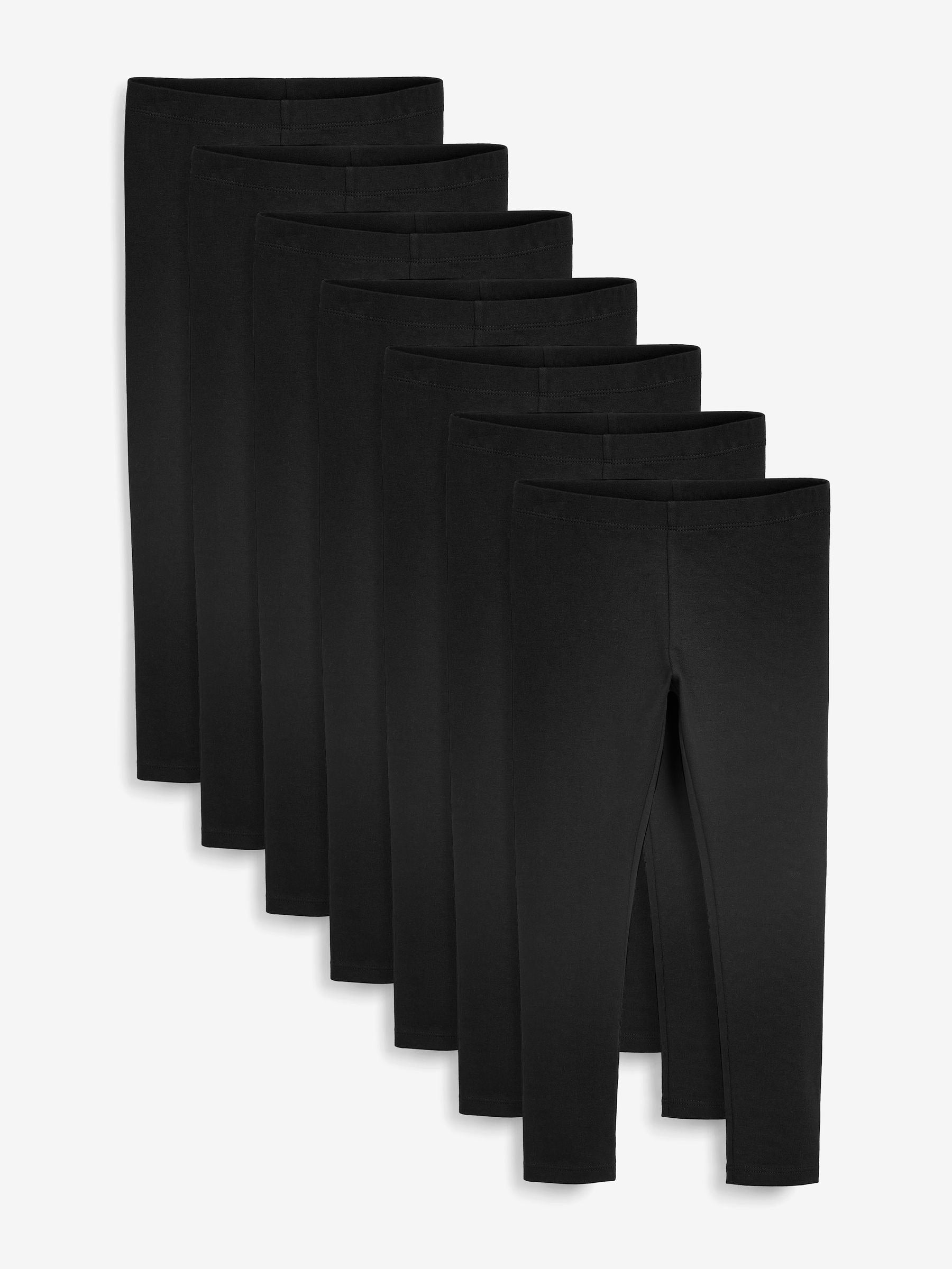 Black 7-Pack Black School Leggings (3-16yrs)
