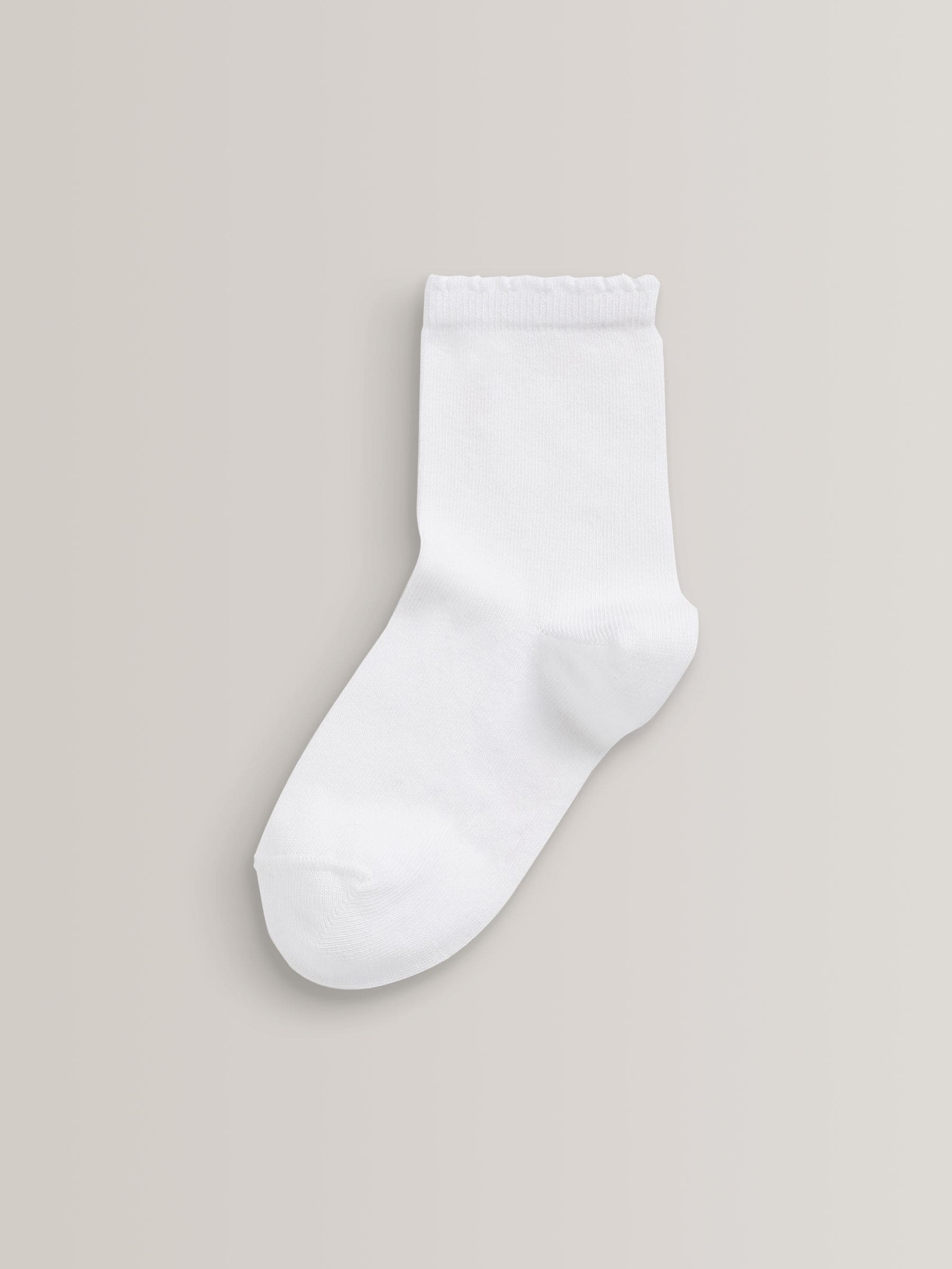 White 5 Pack Cotton Rich School Ankle Socks