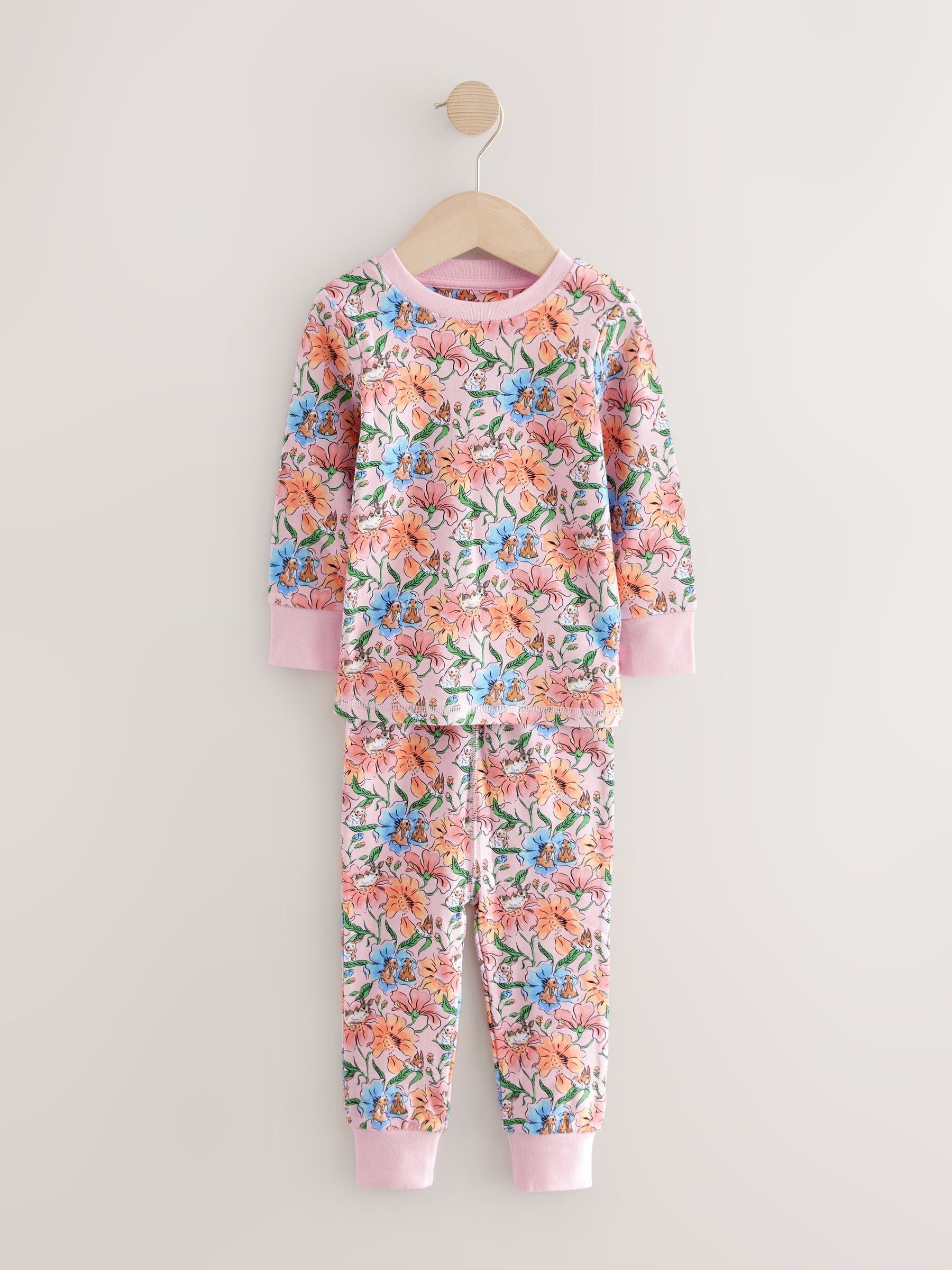 Multi Cath Kidston Bunny Snuggle 100% Cotton Pyjamas 2 Pack