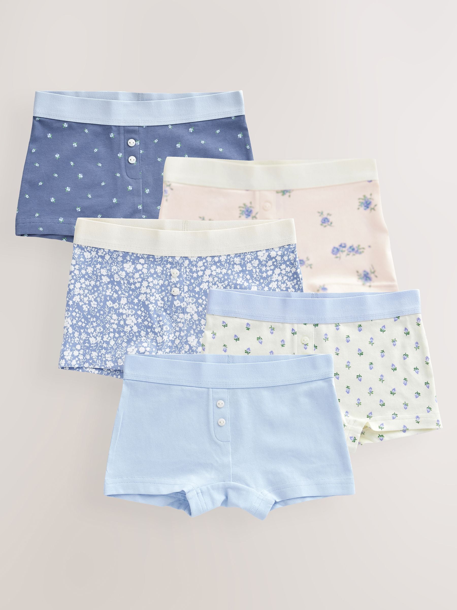 Blue Boxer Short Briefs 5 Pack (2-16yrs)