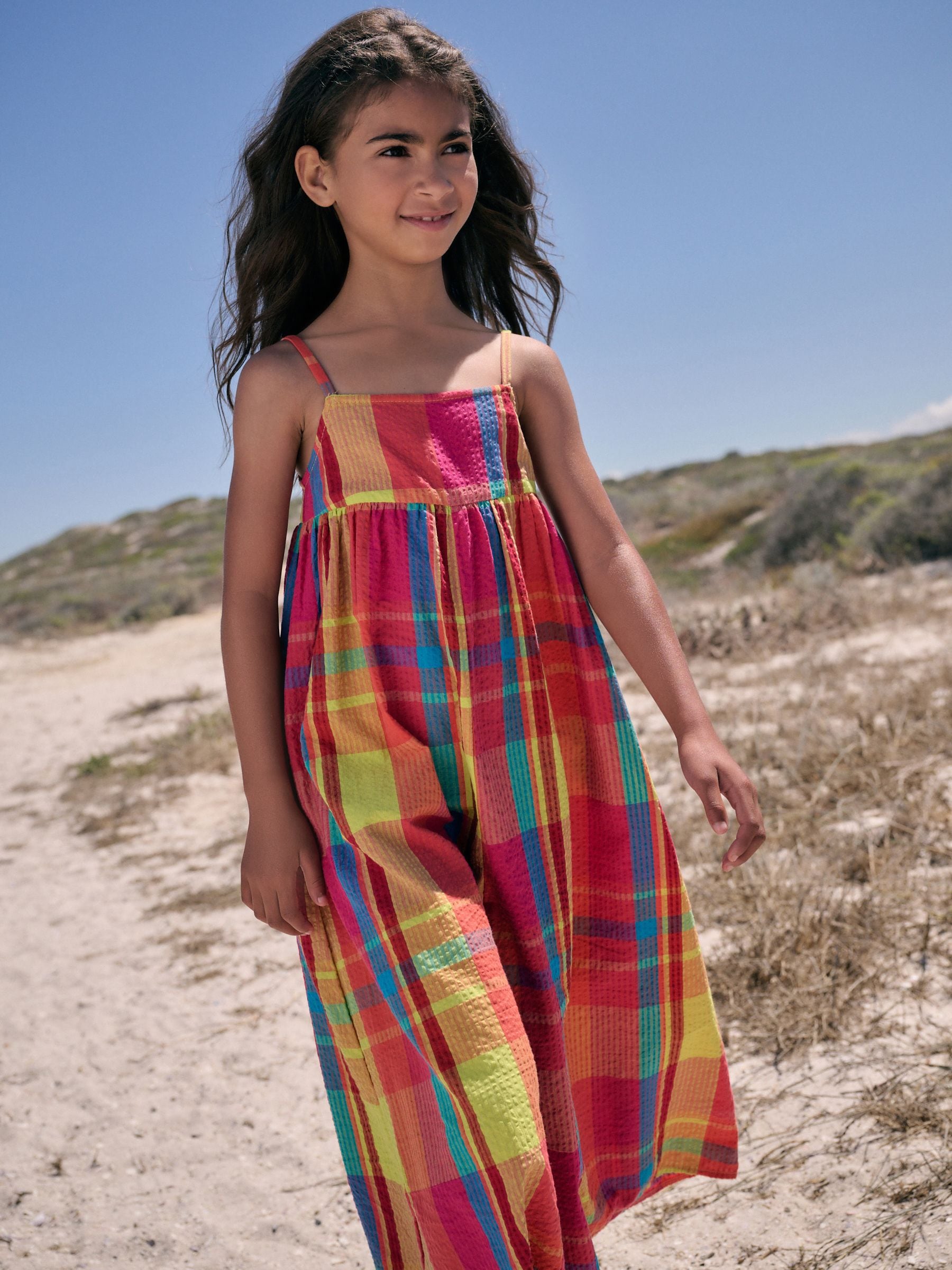 Bright Check Wide Leg Playsuit (3-16yrs)