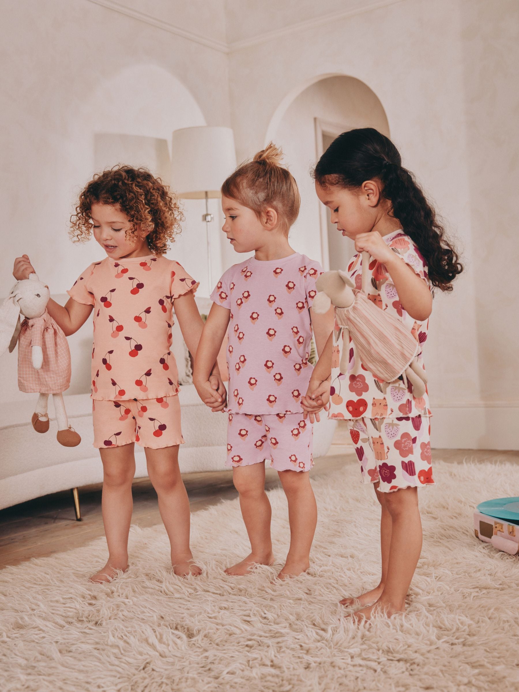 Pink Cherry Short Pyjamas 3 Pack (9mths-12yrs)
