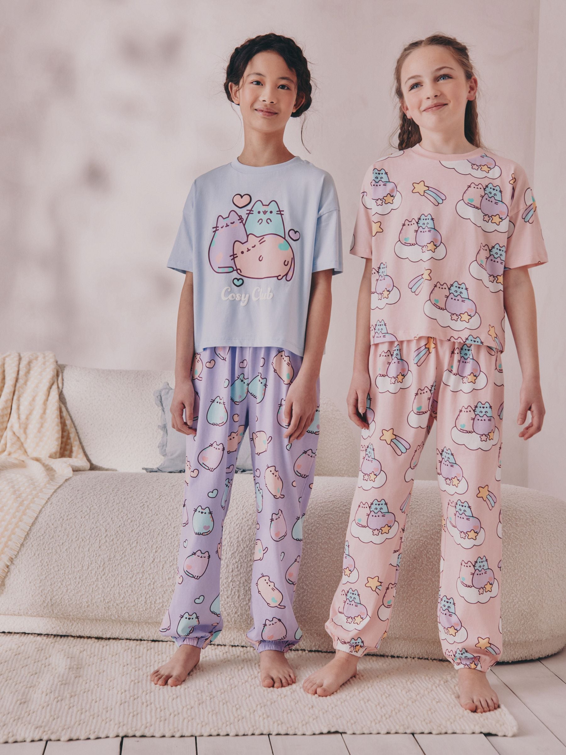 Blue/Pink Pusheen Joggers Pyjamas 2 Pack (6-14yrs)