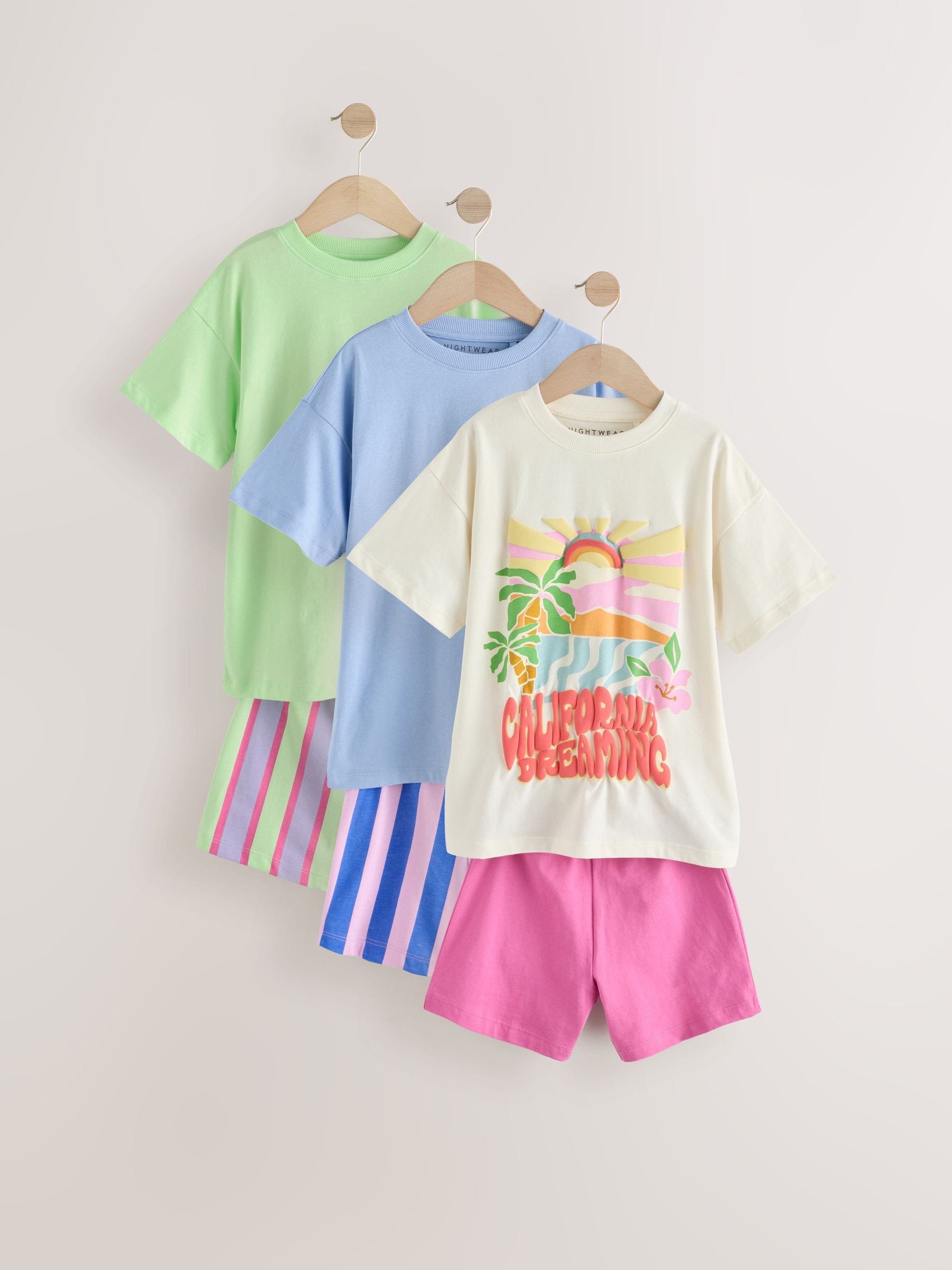 Blue/Green Pyjamas 3 Pack (3-16yrs)