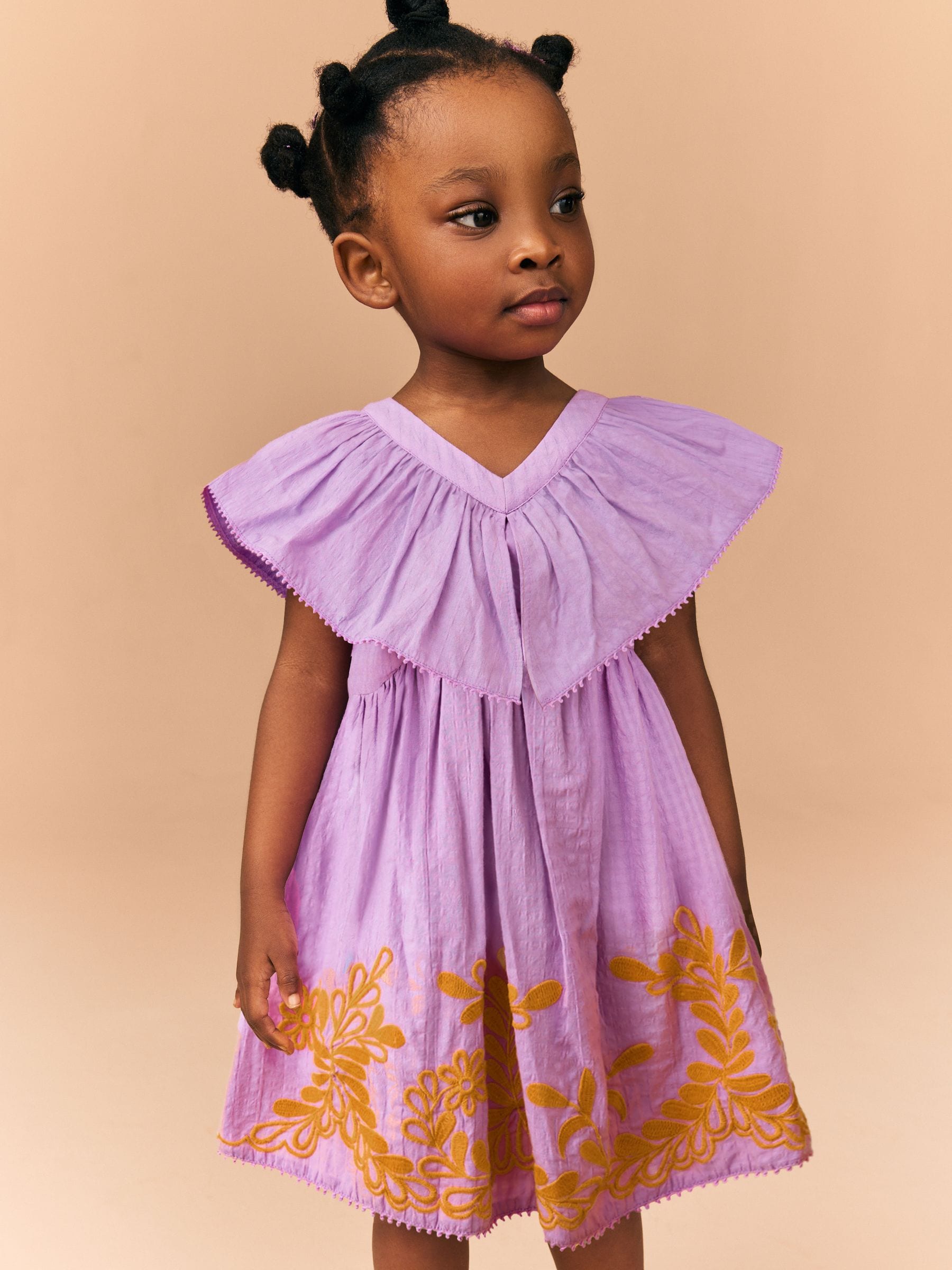 Purple Embroidered Summer Dress (3mths-10yrs)