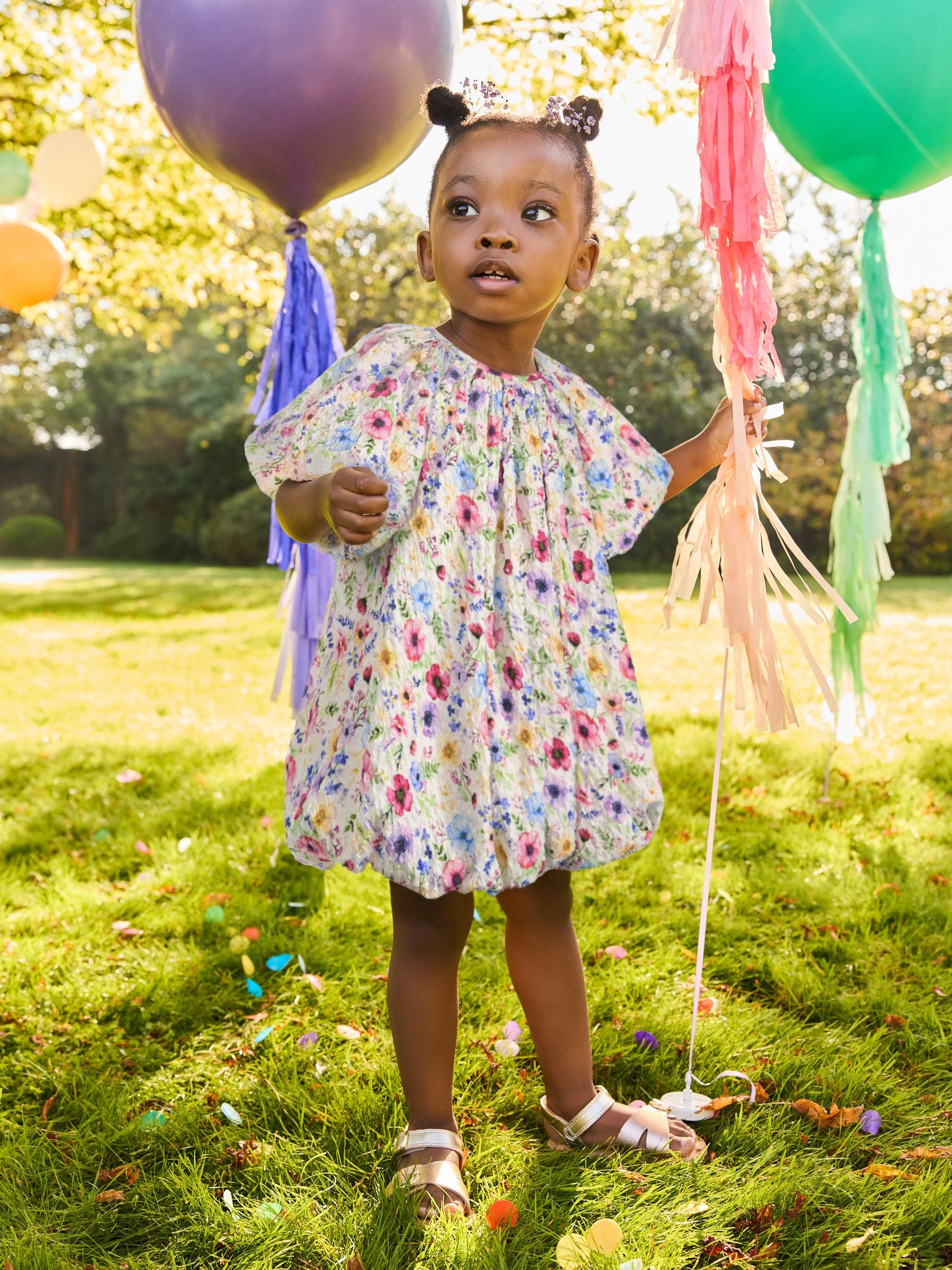 Pink/Blue Puff Ball Party Dress (3mths-8yrs)