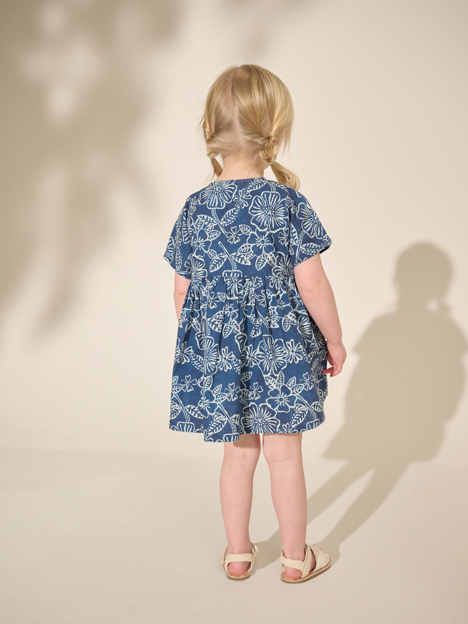 Blue Batik Relaxed Summer Dress (3mths-8yrs)