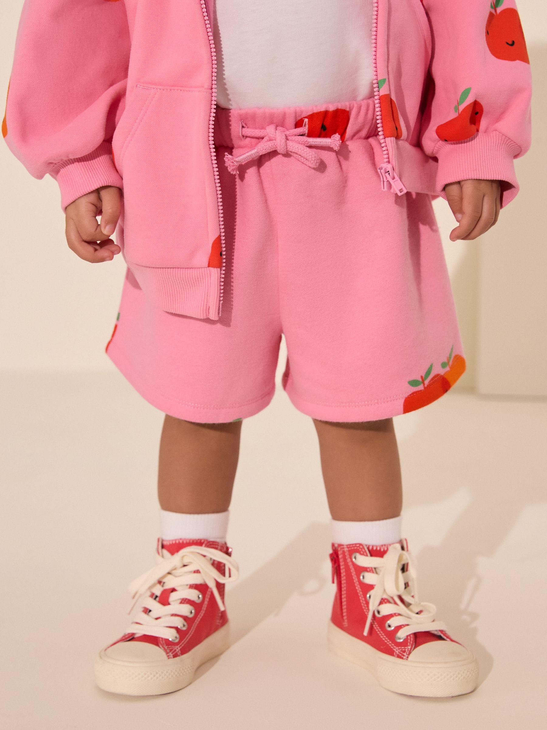Pink Apple Print Shorts (3mths-7yrs)