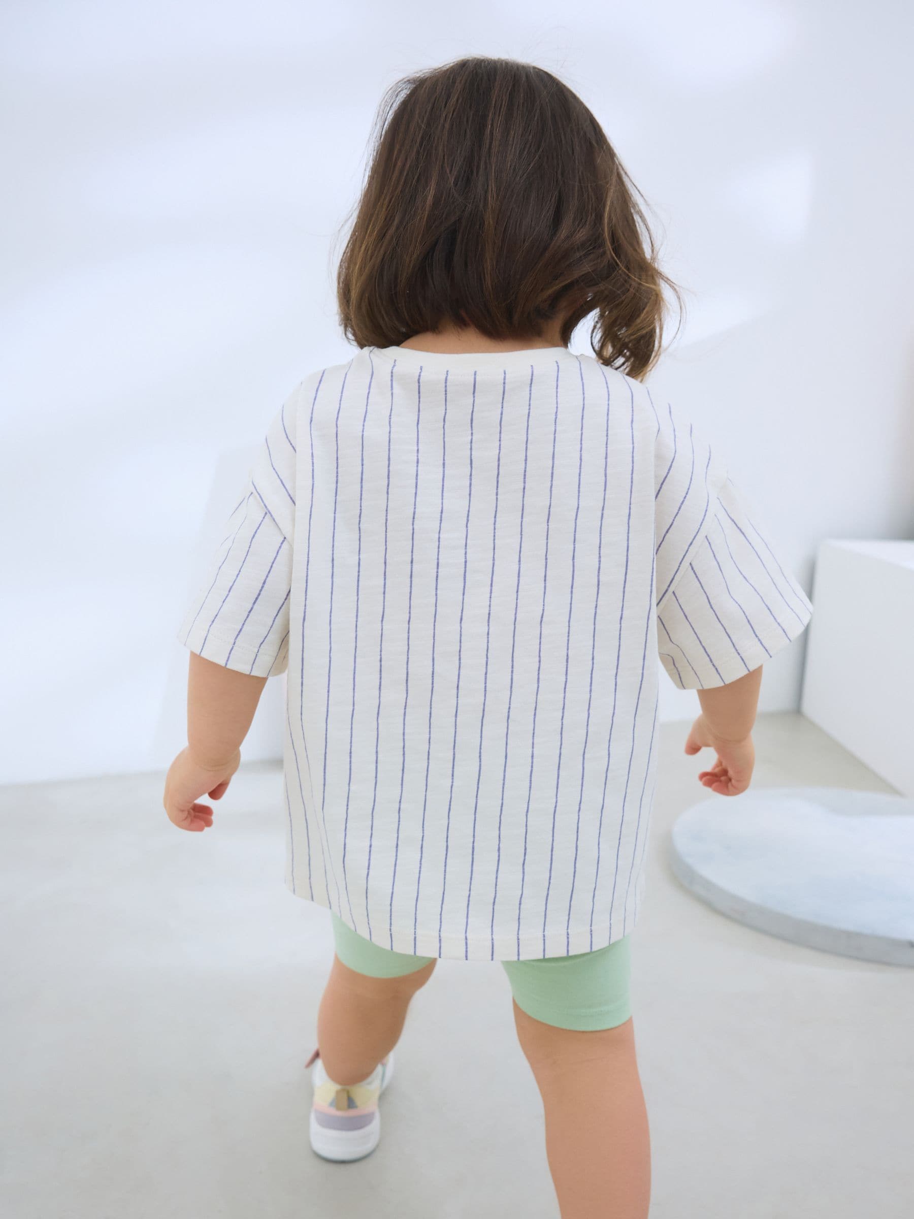 White Stripe Embroidered Fruits Short Sleeve T-Shirt (3mths-7yrs)