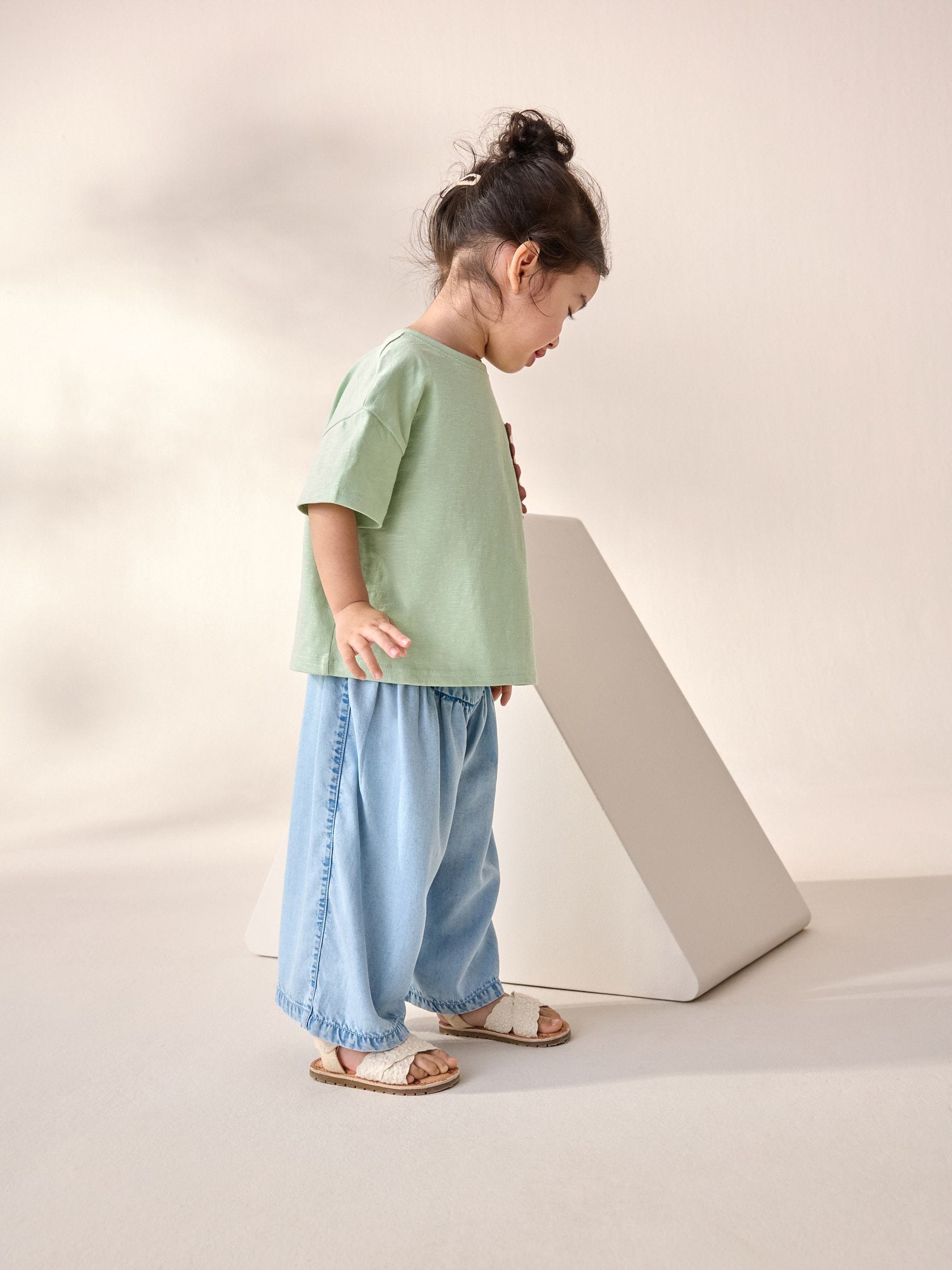 Sage Green 100% Cotton Short Sleeve Embroidered Pocket T-Shirt (3mths-7yrs)
