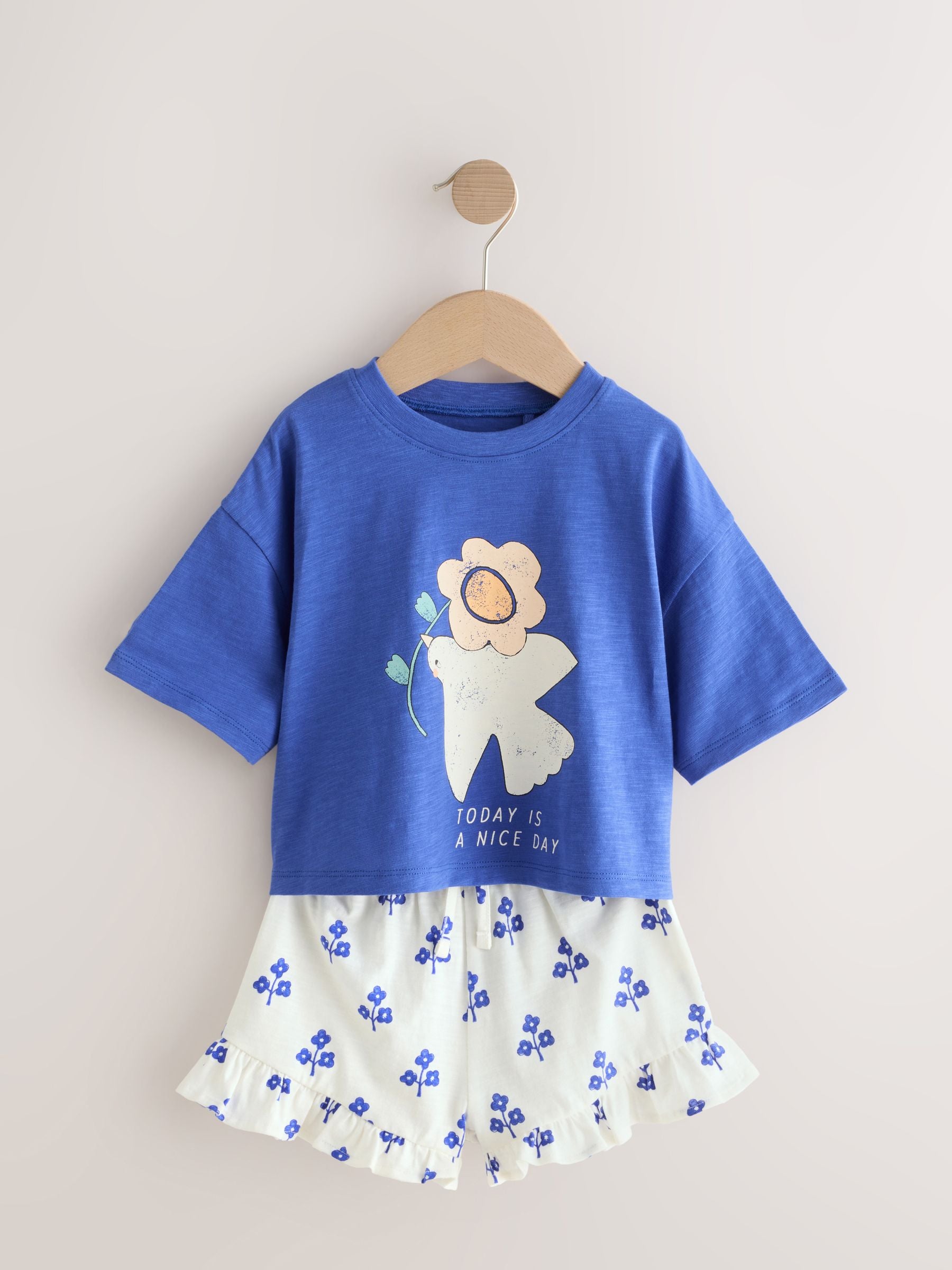 Blue Top and Shorts Set 2 Pack (3mths-7yrs)