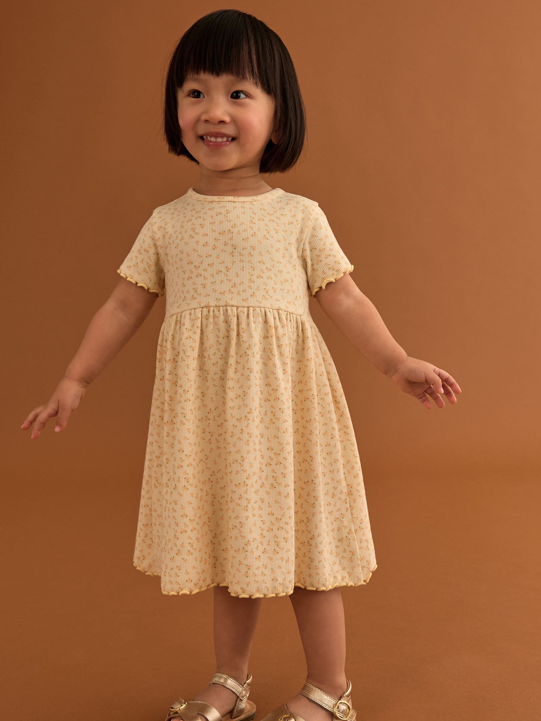 Yellow Short Sleeve Jersey Summer Dress (3mths-7yrs)