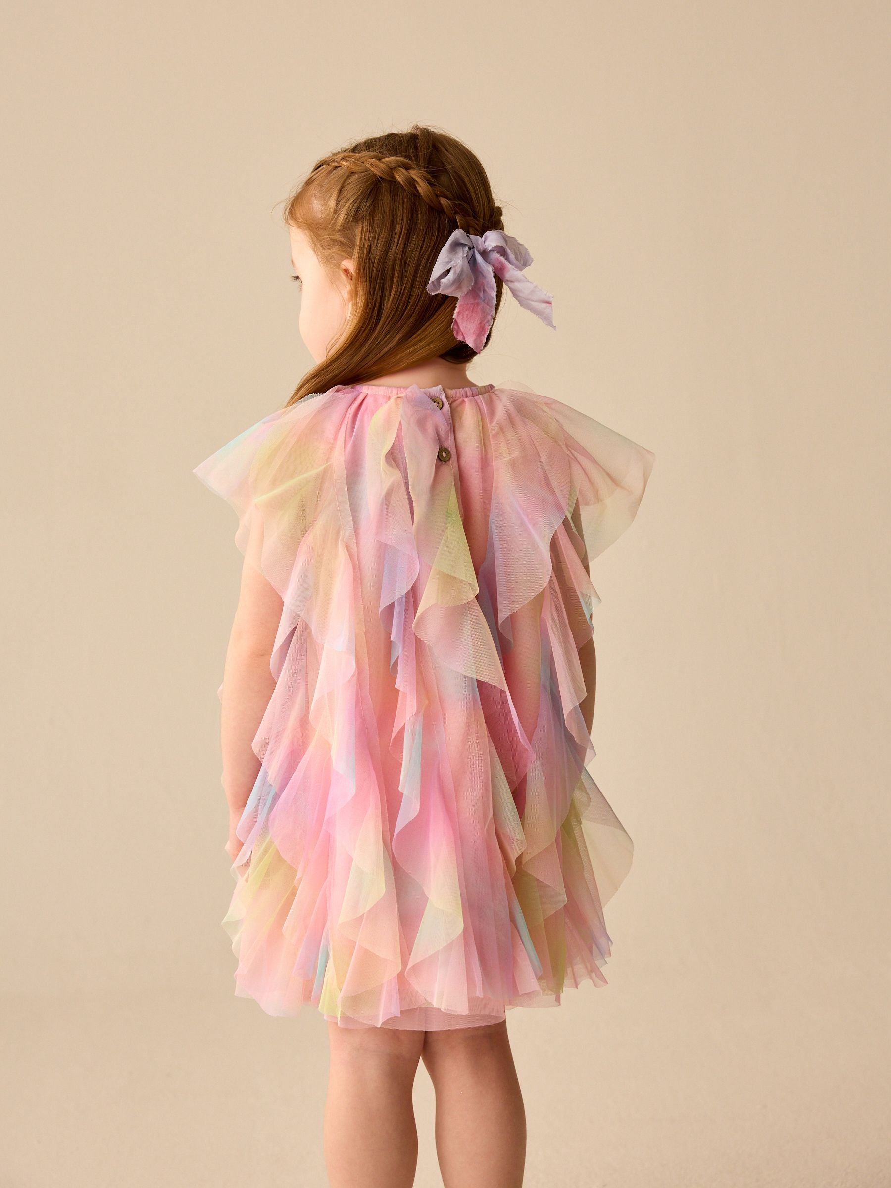 Rainbow Sleeveless Mesh Party Dress (3mths-7yrs)