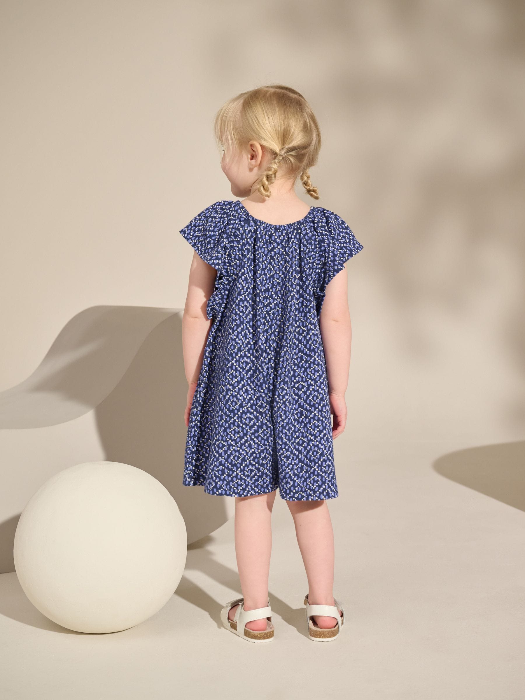 Pink 100% Cotton Jersey Ruffle Playsuit (3mths-7yrs)