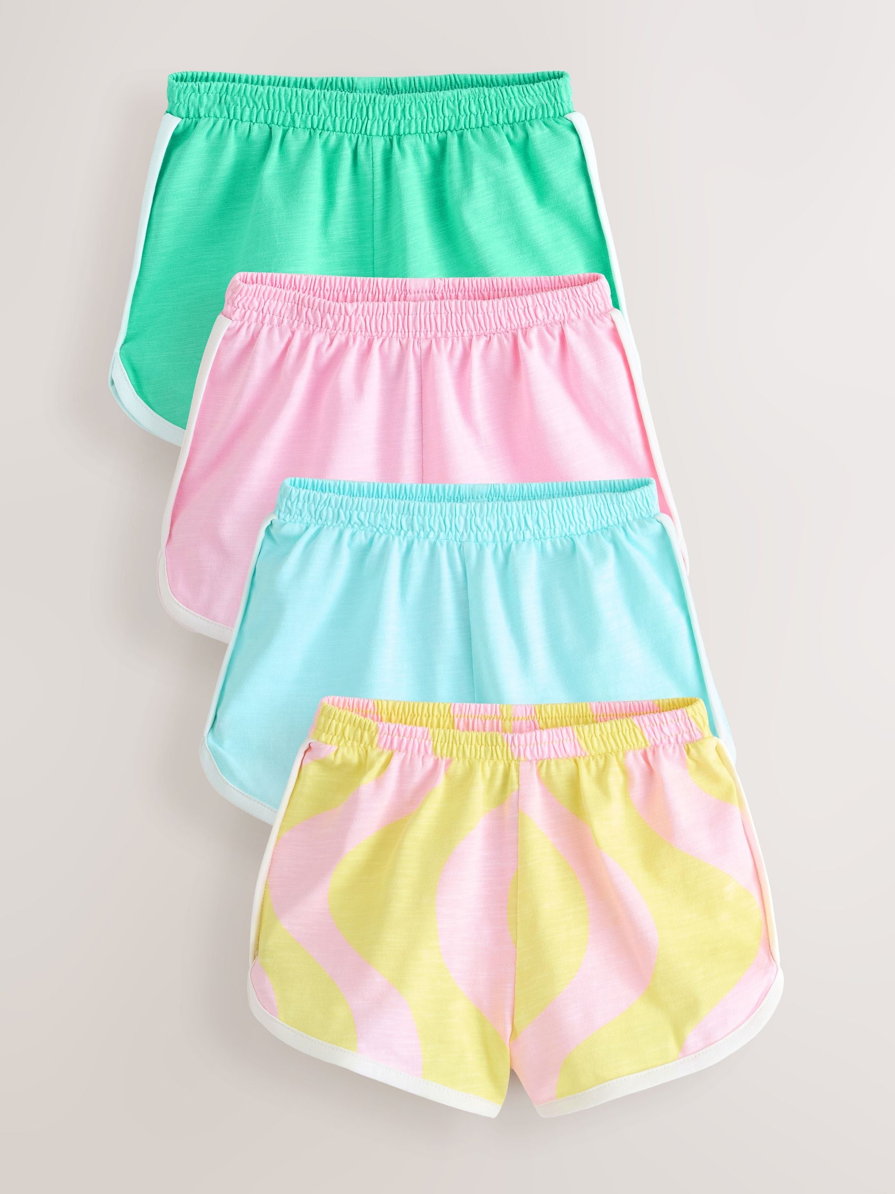 Pink 100% Cotton Runner Shorts 4 Pack (3mths-7yrs)