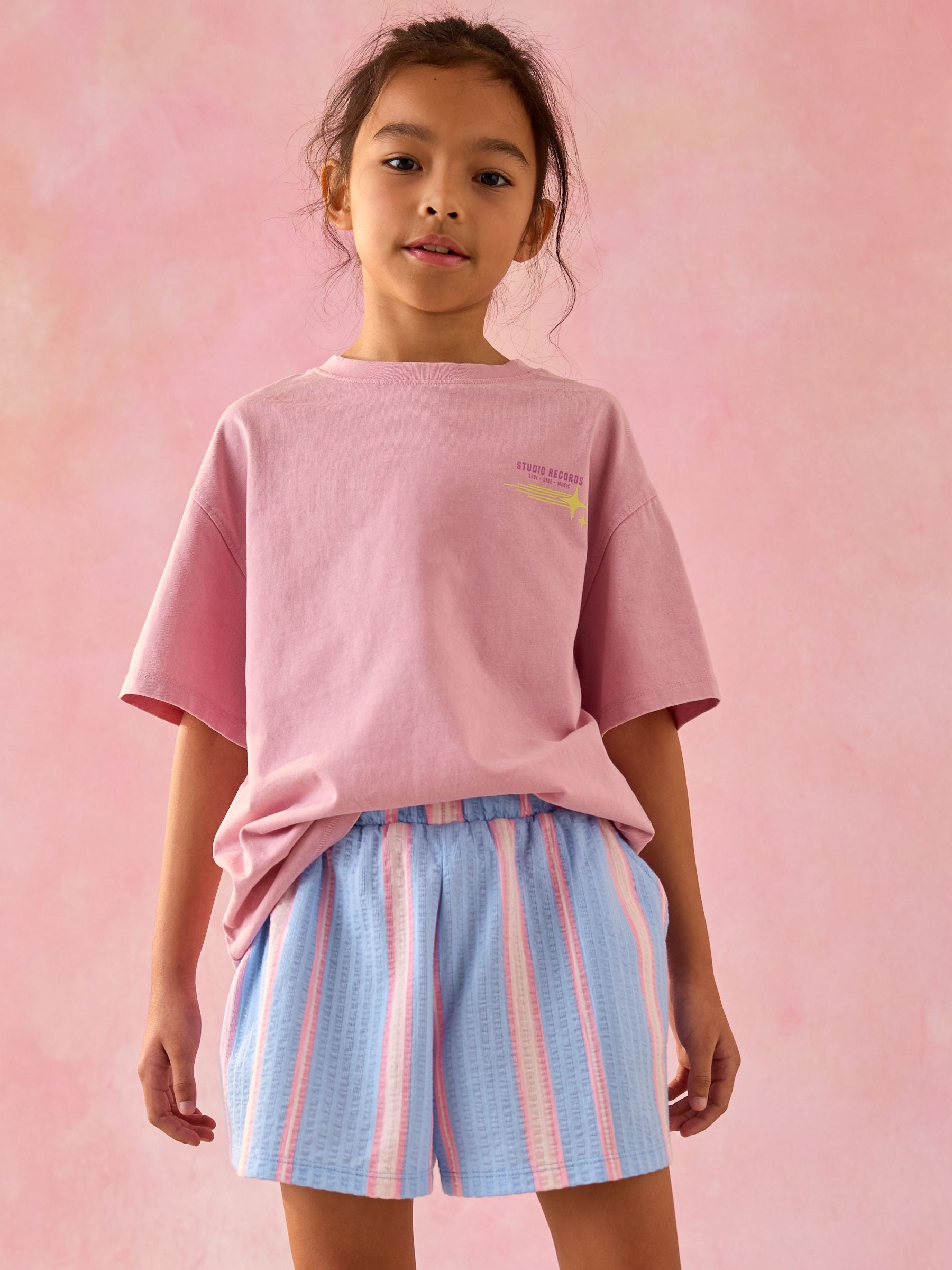 100% Cotton Pull On Textured Shorts (3-16yrs)