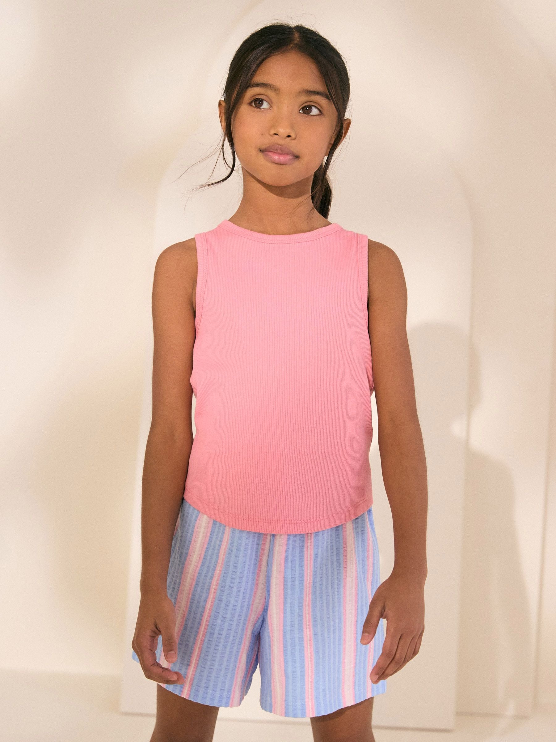 Pink Rib Vest (3-16yrs)