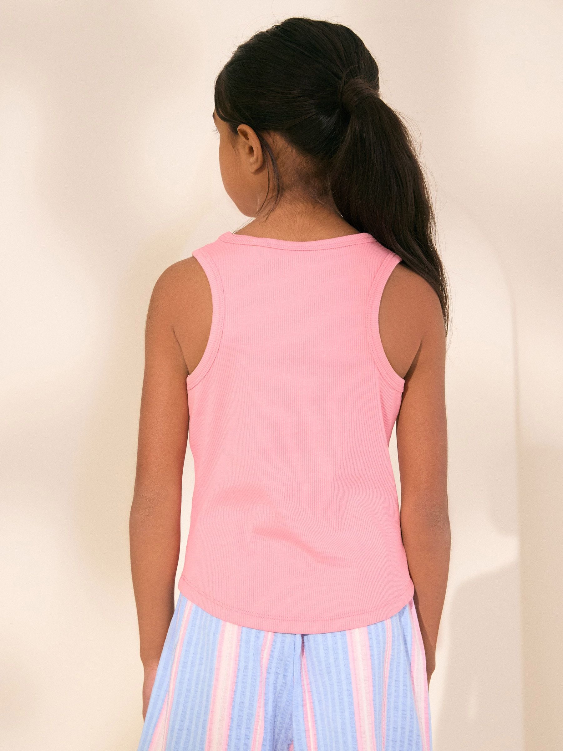 Pink Rib Vest (3-16yrs)
