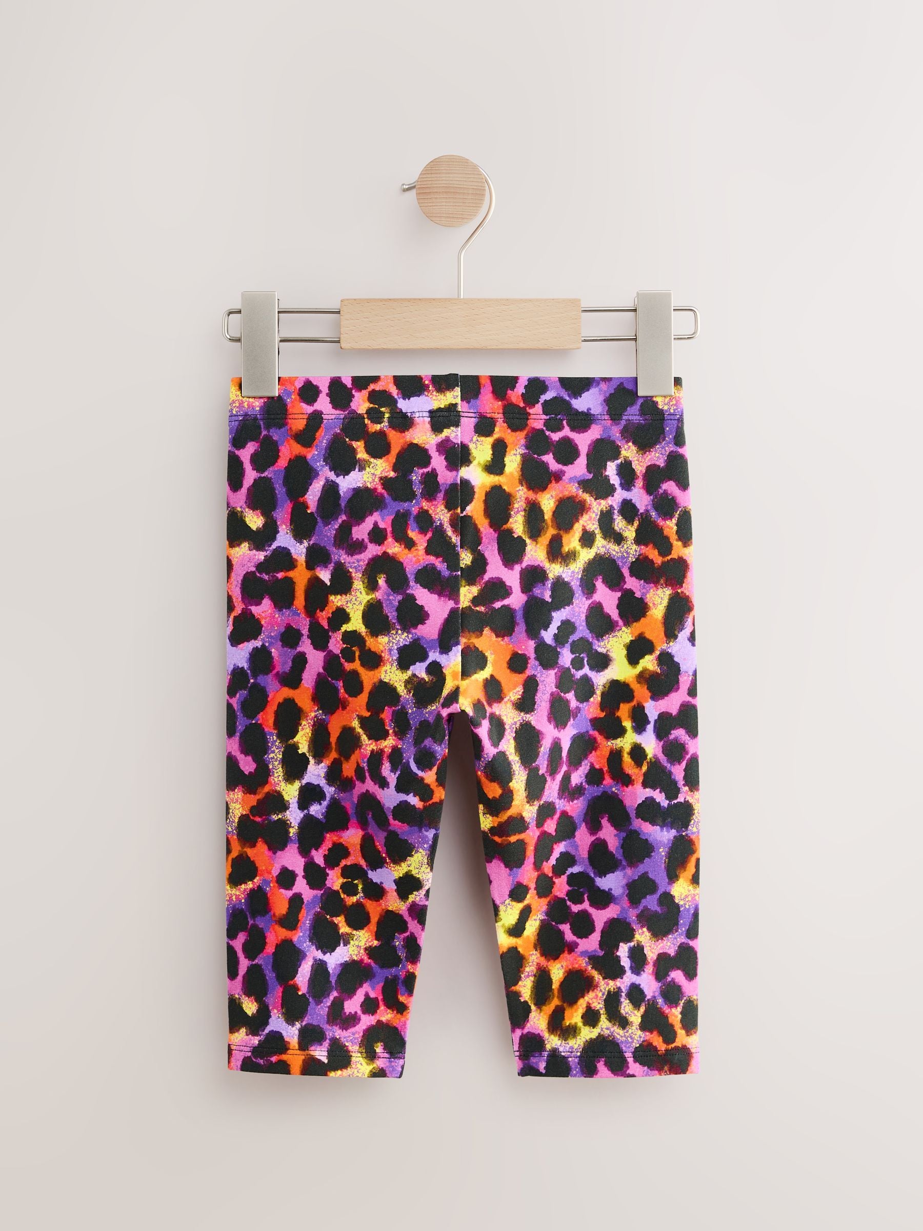 Animal/Purple/Coral 4 Pack Cropped Leggings (3-16yrs)