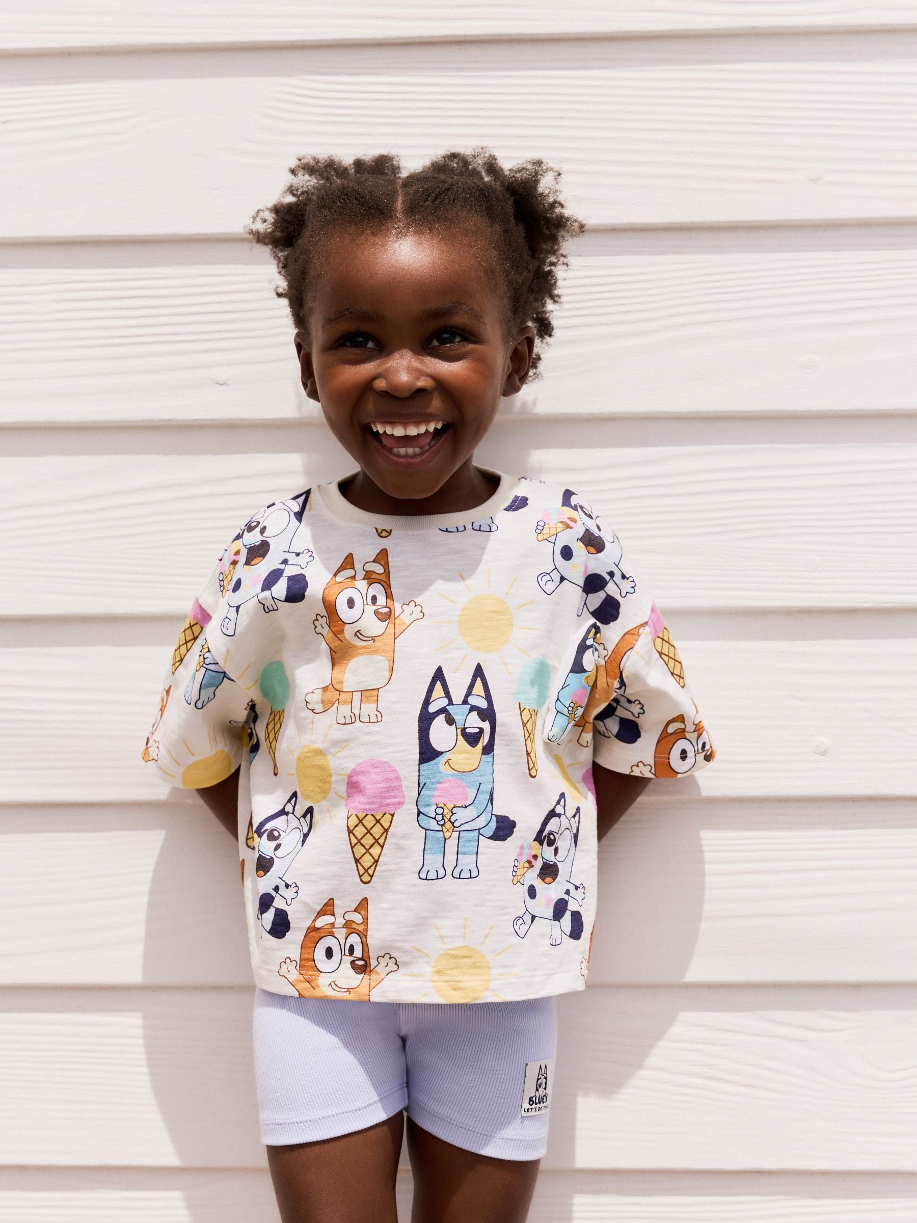 Ecru Bluey Short Sleeve T-Shirt and Cycle Shorts Set (3mths-7yrs)