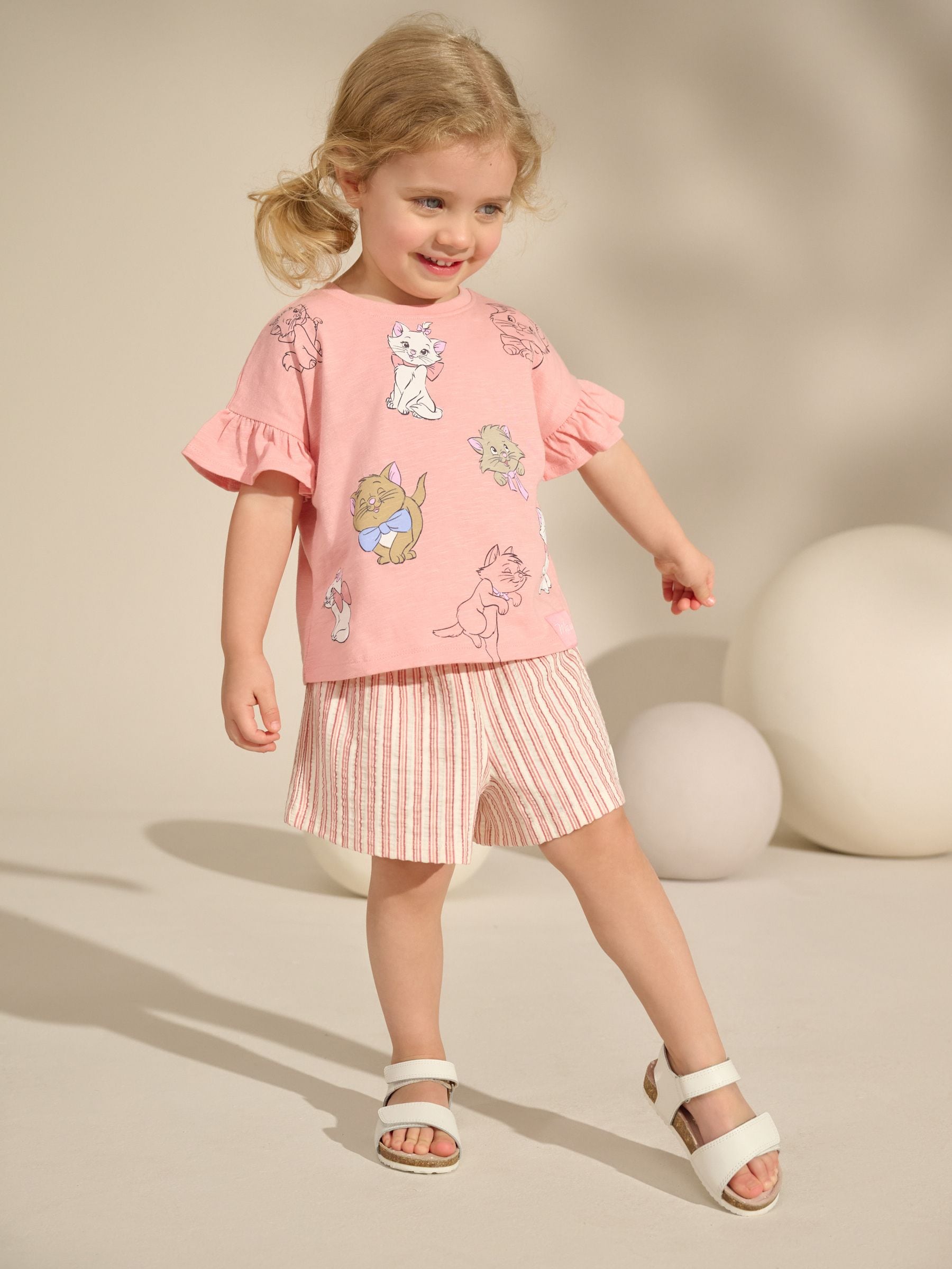 Pink Disney Aristocats 100% Cotton T-Shirt and Shorts Set (3mths-7yrs)