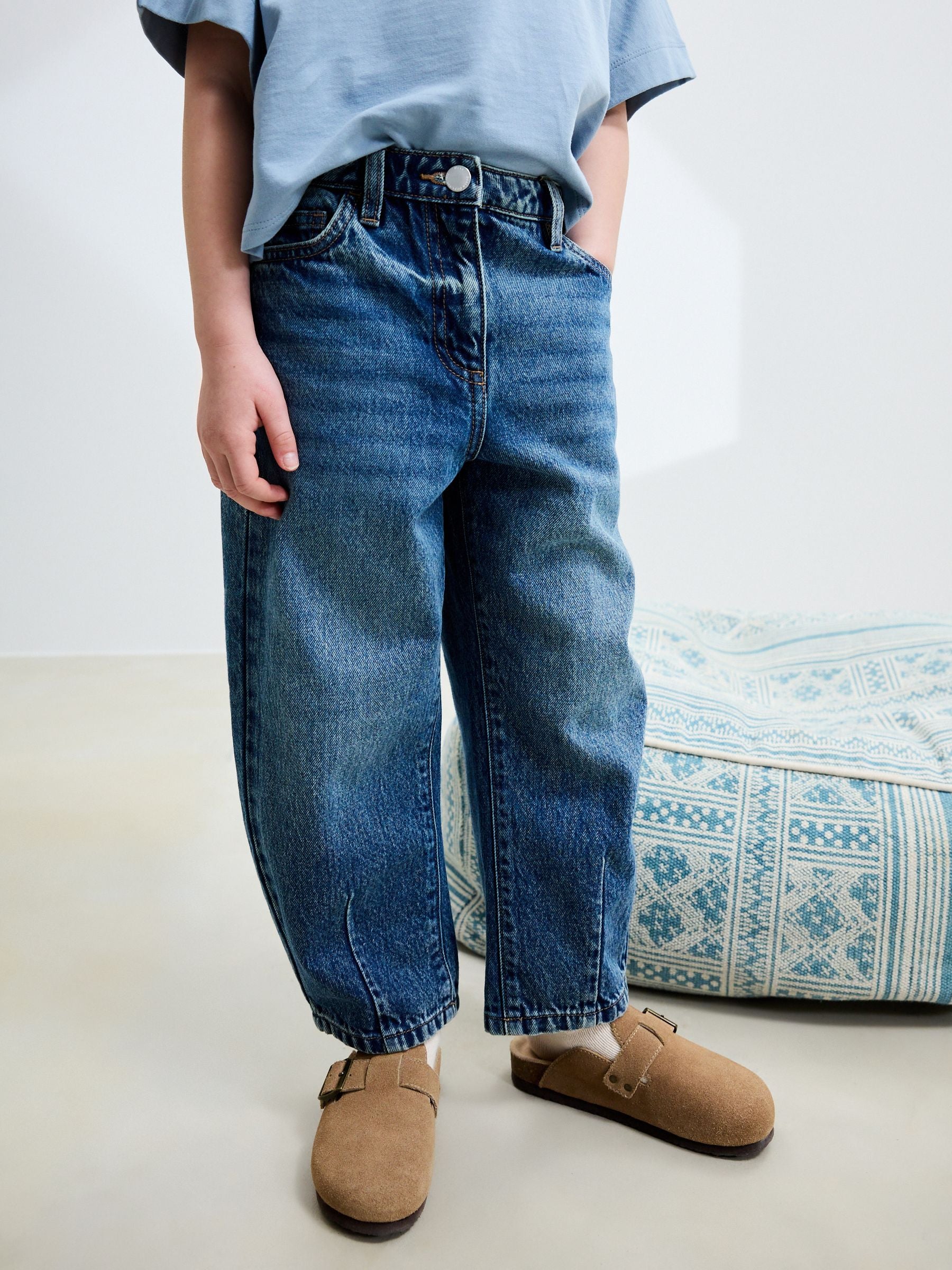 Mid Blue Denim Barrel Jeans (3-16yrs)