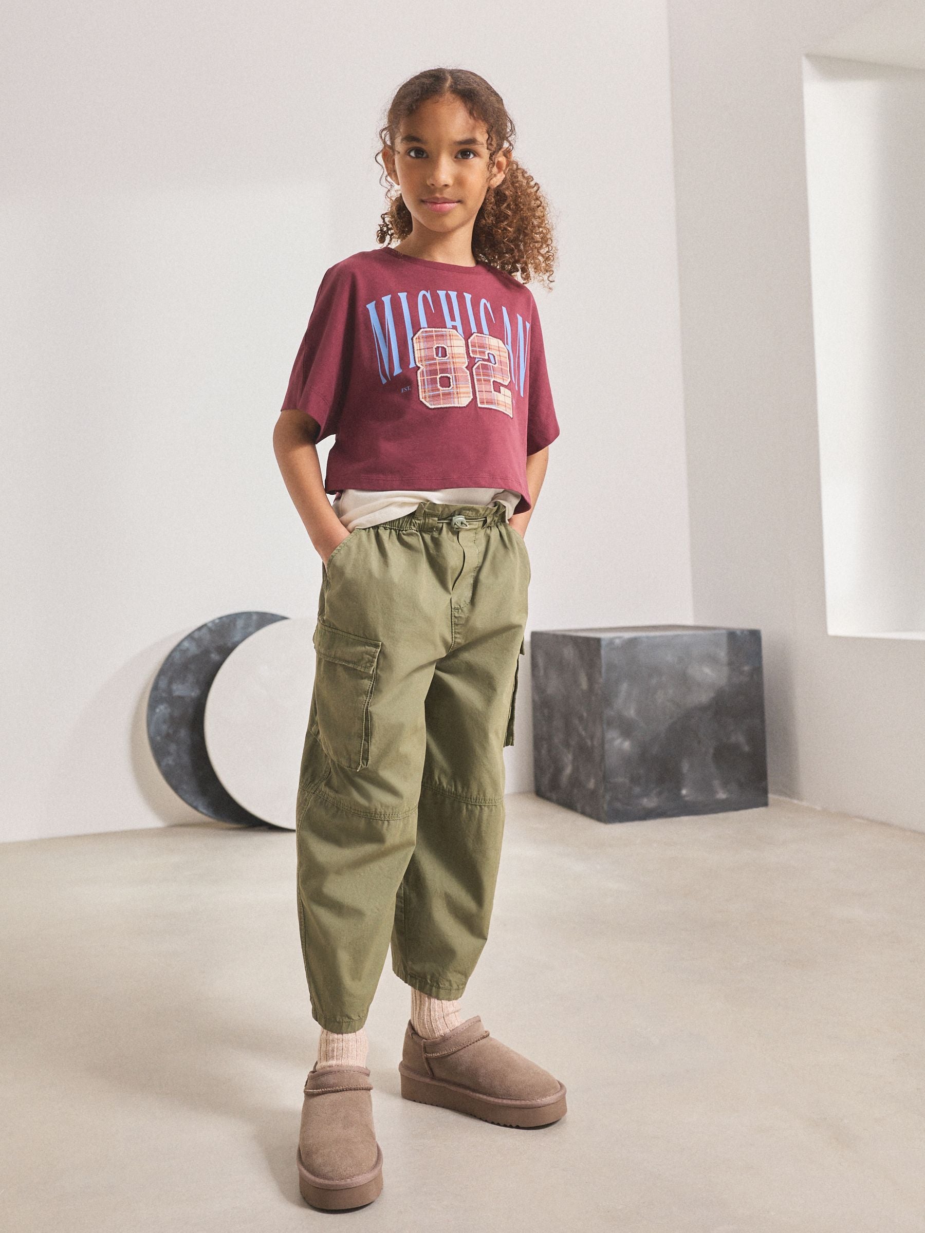 Khaki Green Cargo Trousers (3-16yrs)