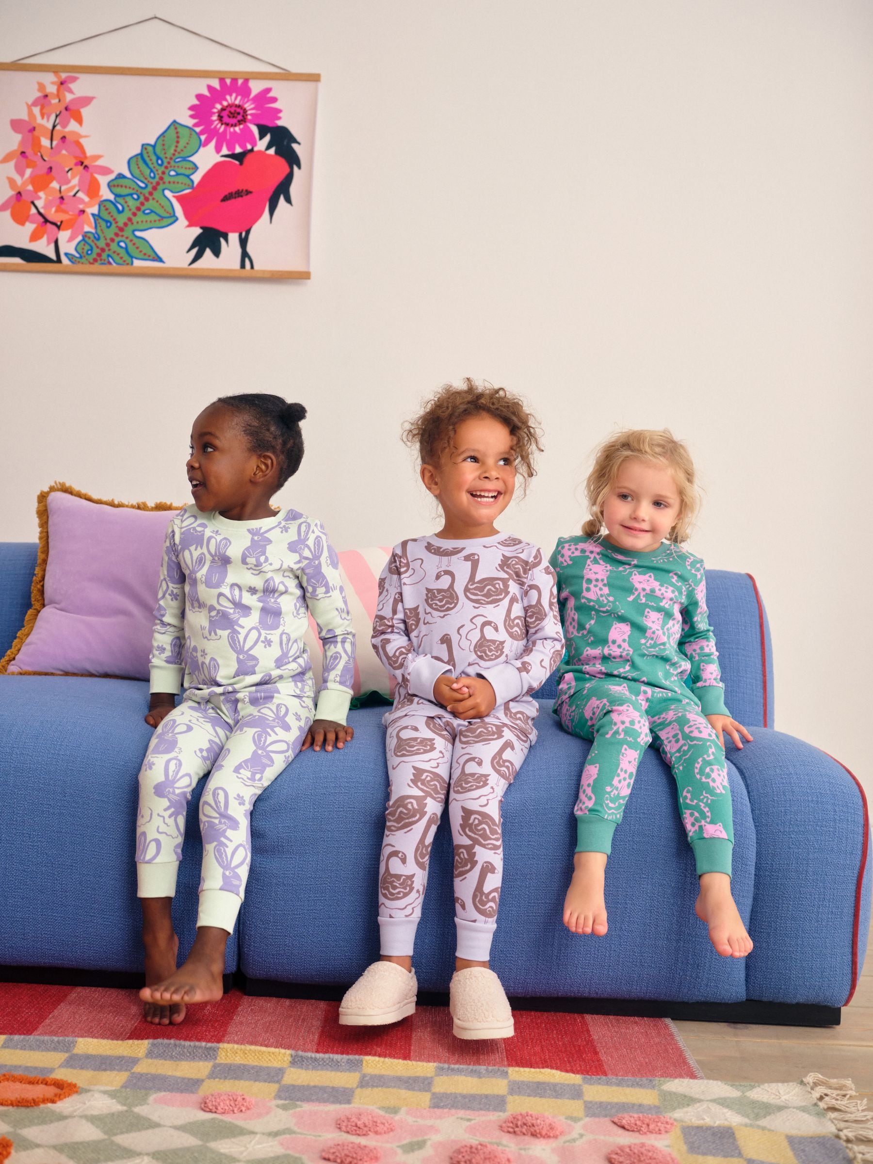 Purple/Green Stampy Character Snuggle Pyjamas 3 pack (9mths-12yrs)