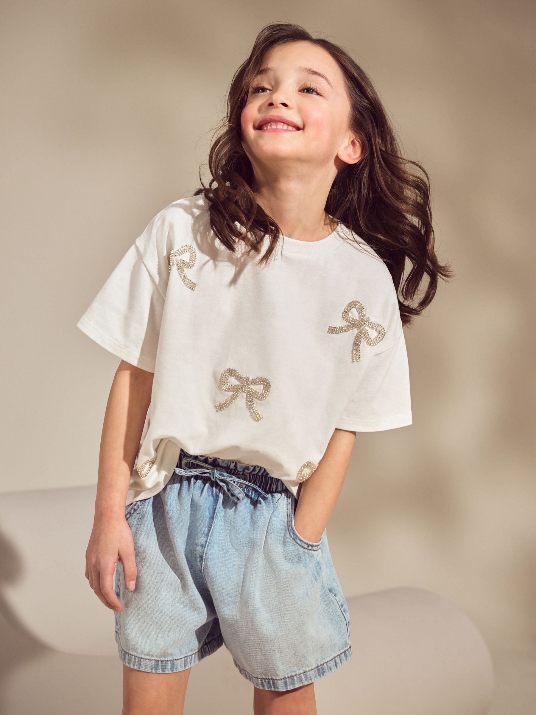 White Beaded T-Shirt (3-16yrs)