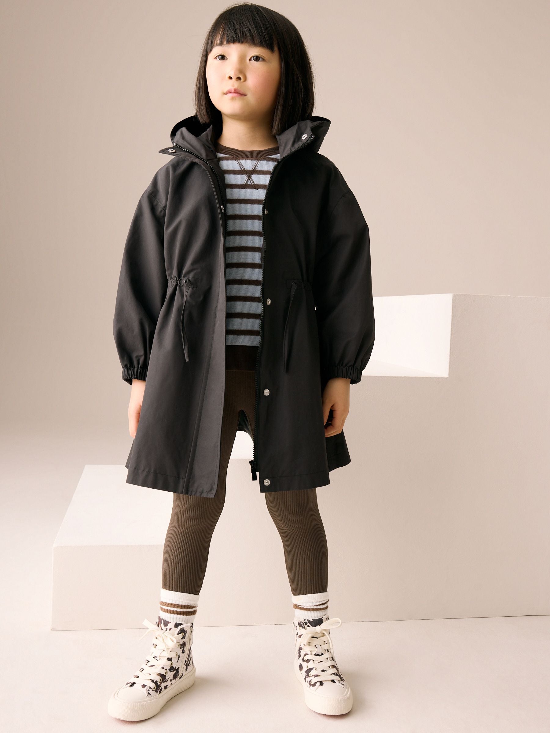 Black Waterproof Skirted Cagoule Jacket (3-16yrs)