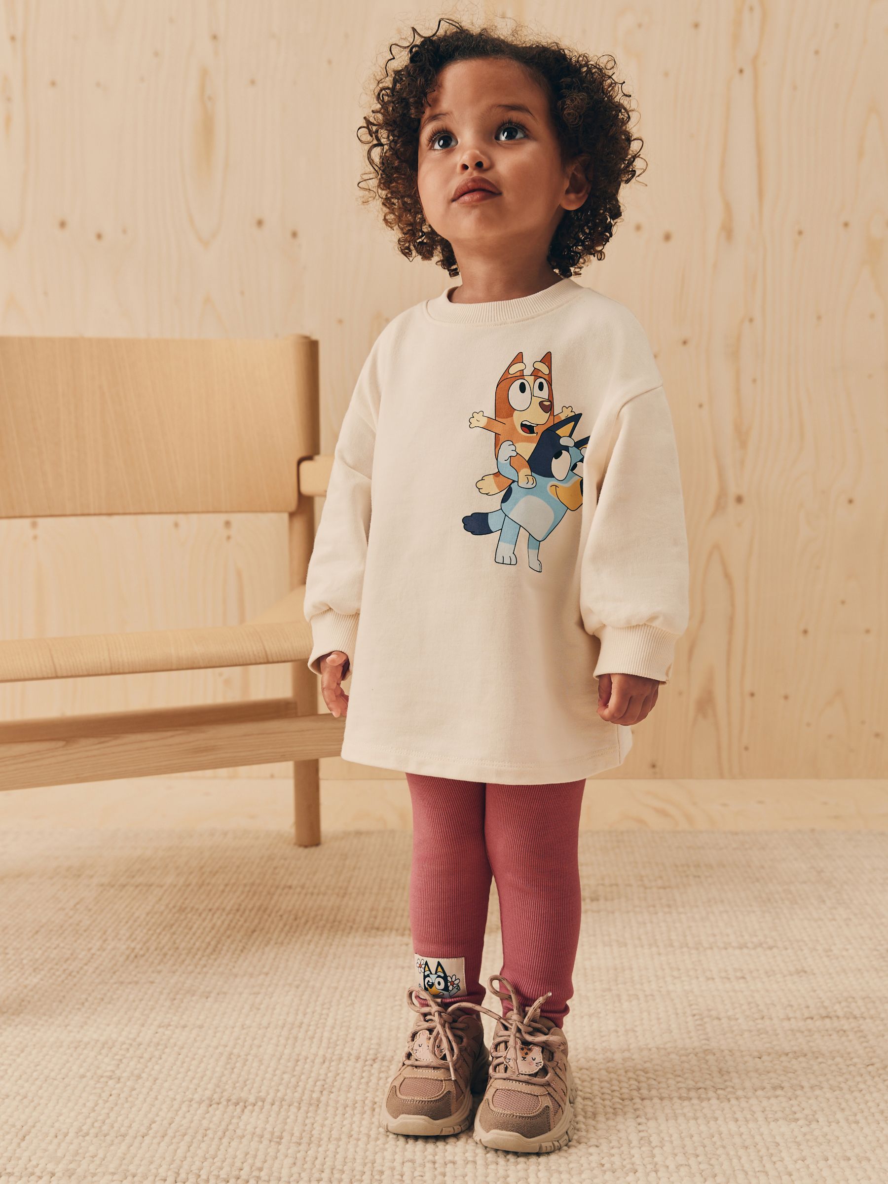 Ecru White Bluey Long Sleeve Top and Leggings Set (3mths-7yrs)