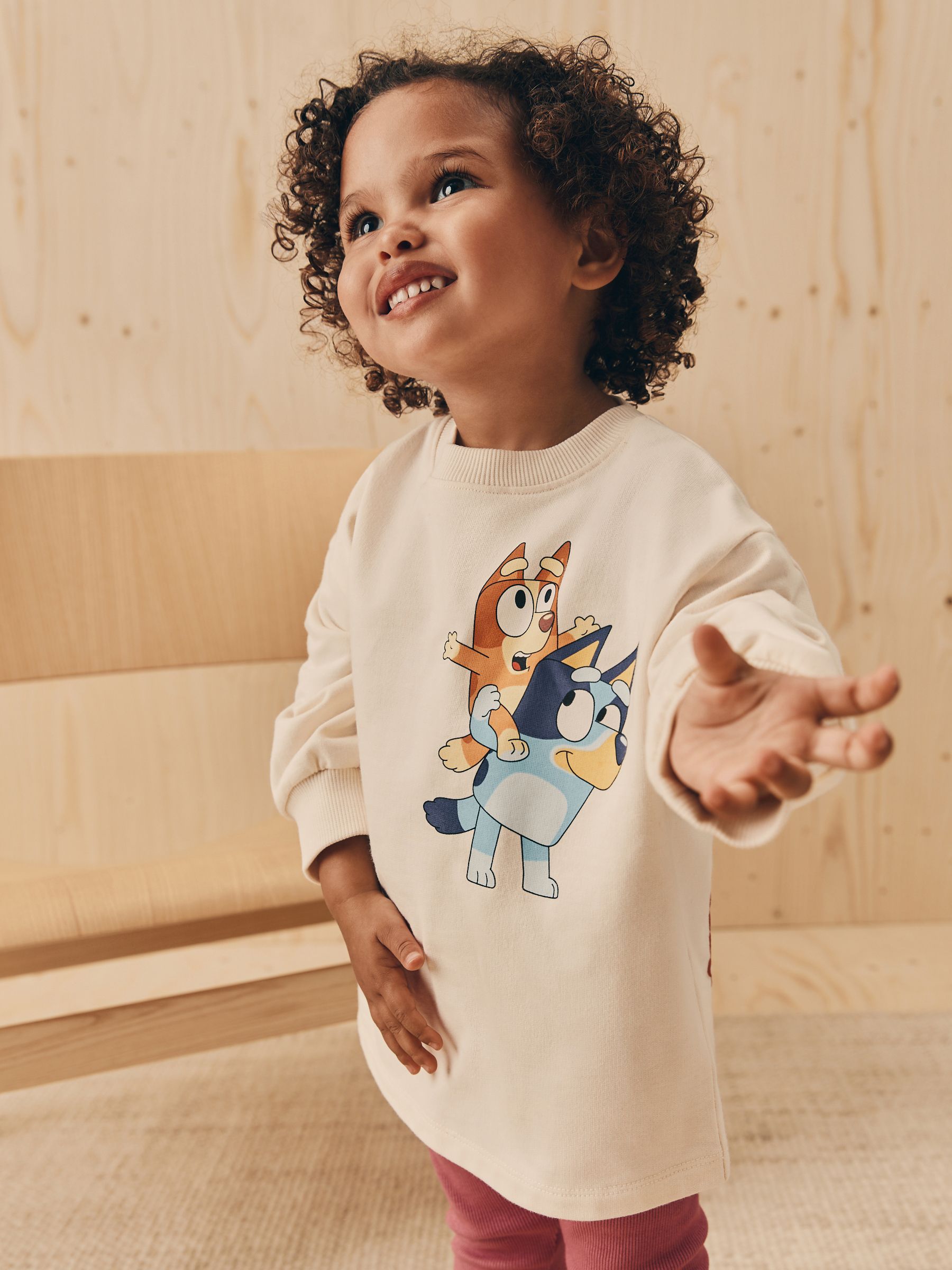 Ecru White Bluey Long Sleeve Top and Leggings Set (3mths-7yrs)