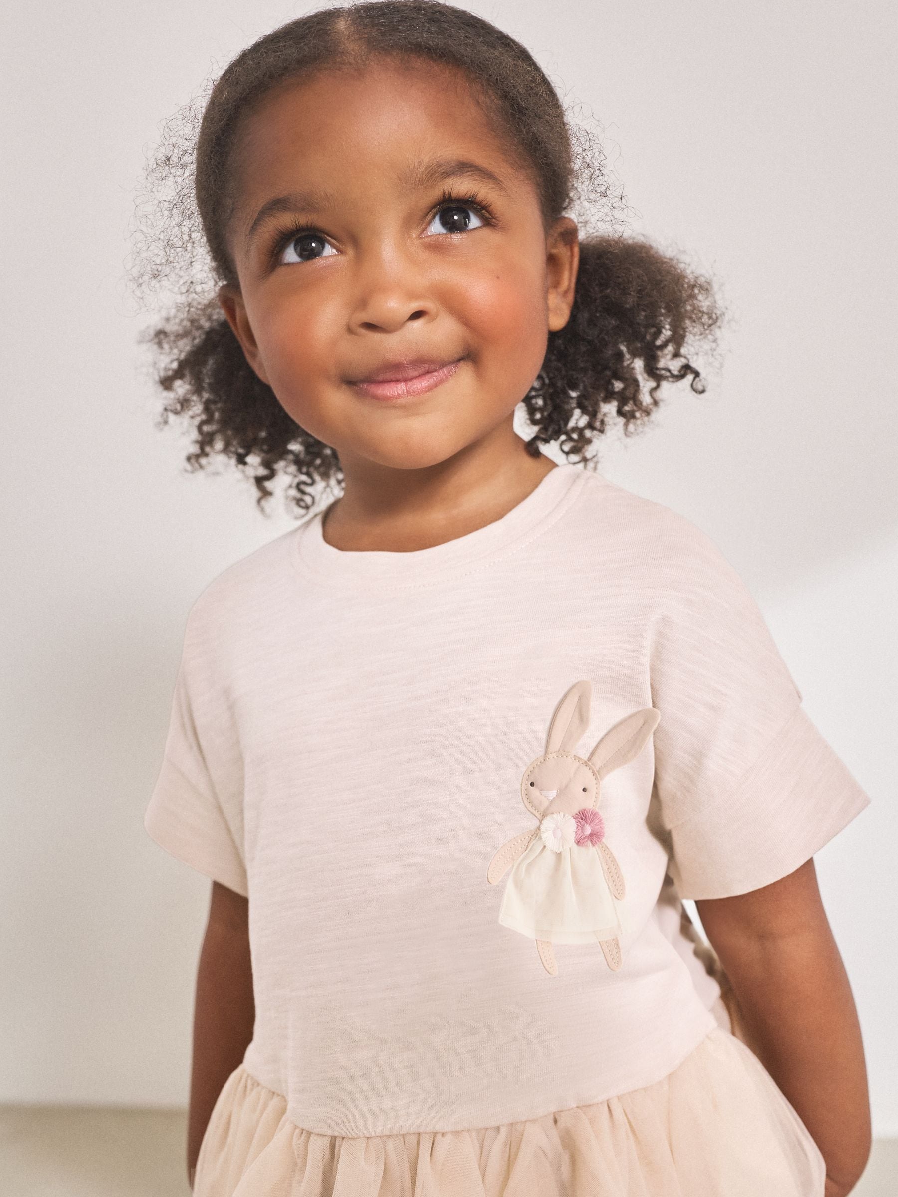 Light Pink Padded Bunny Short Sleeve Top and Leggings Set (3mths-7yrs)