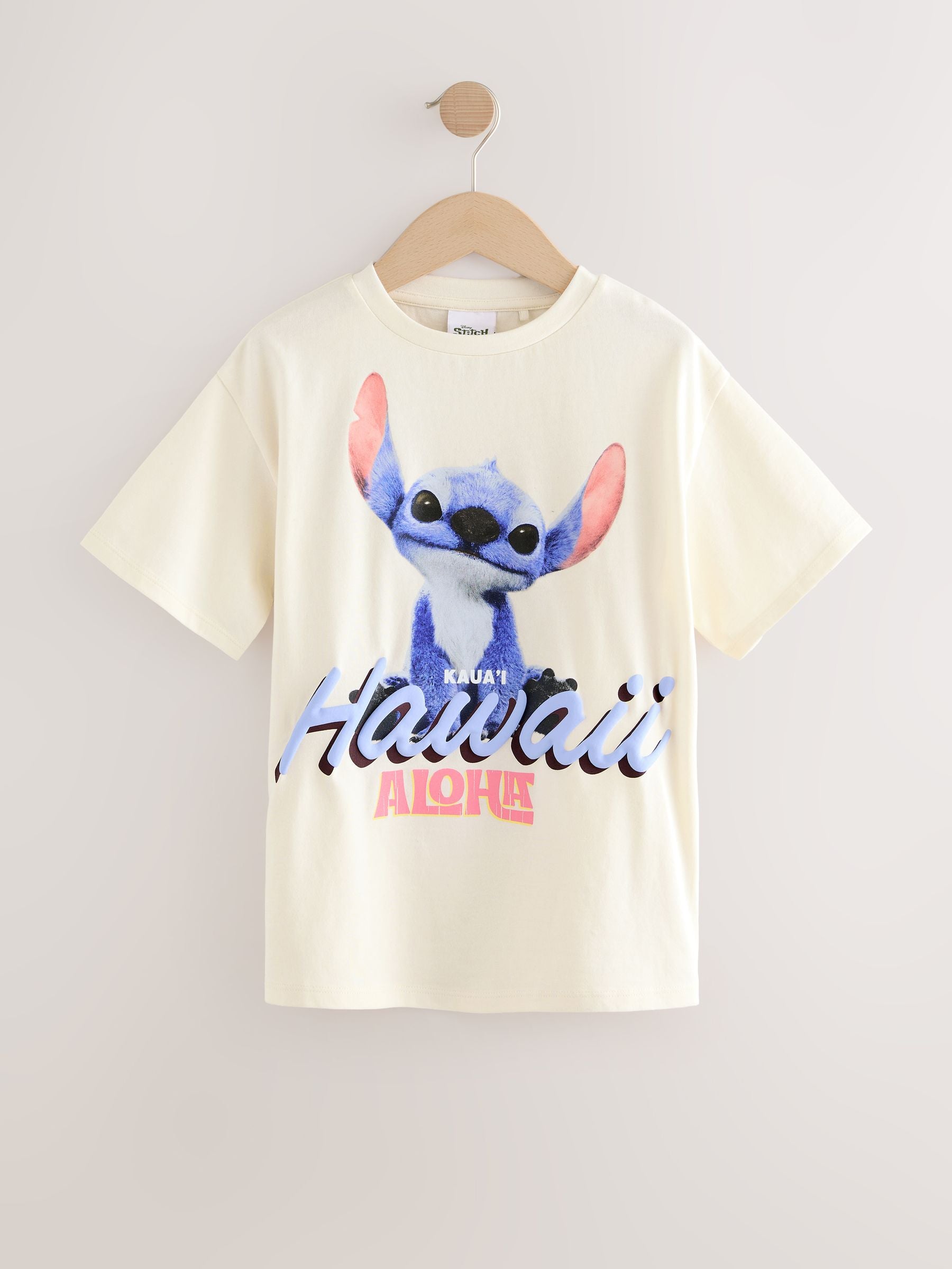 White Oversized 100% Cotton Disney Lilo and Stitch License T-Shirt (3-16yrs)