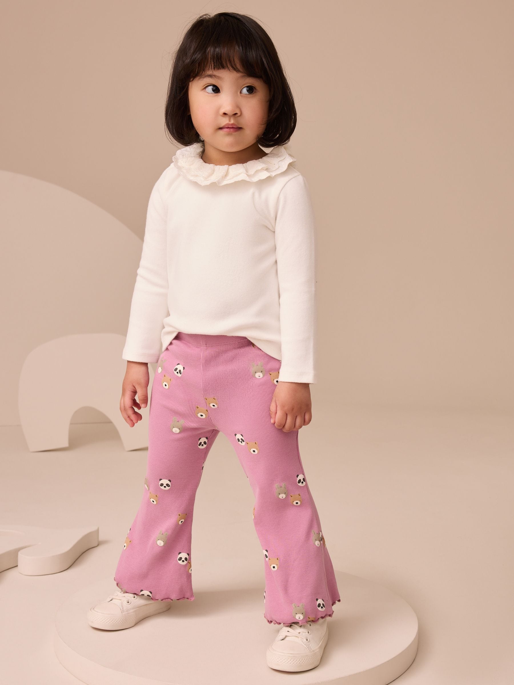 Purple Bear Character Rib Flare Leggings (3mths-7yrs)