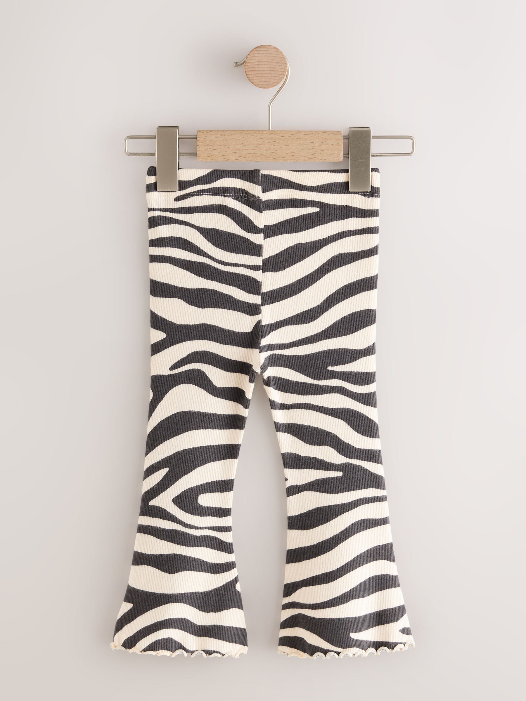 Black/White Rib Flare Leggings (3mths-7yrs)