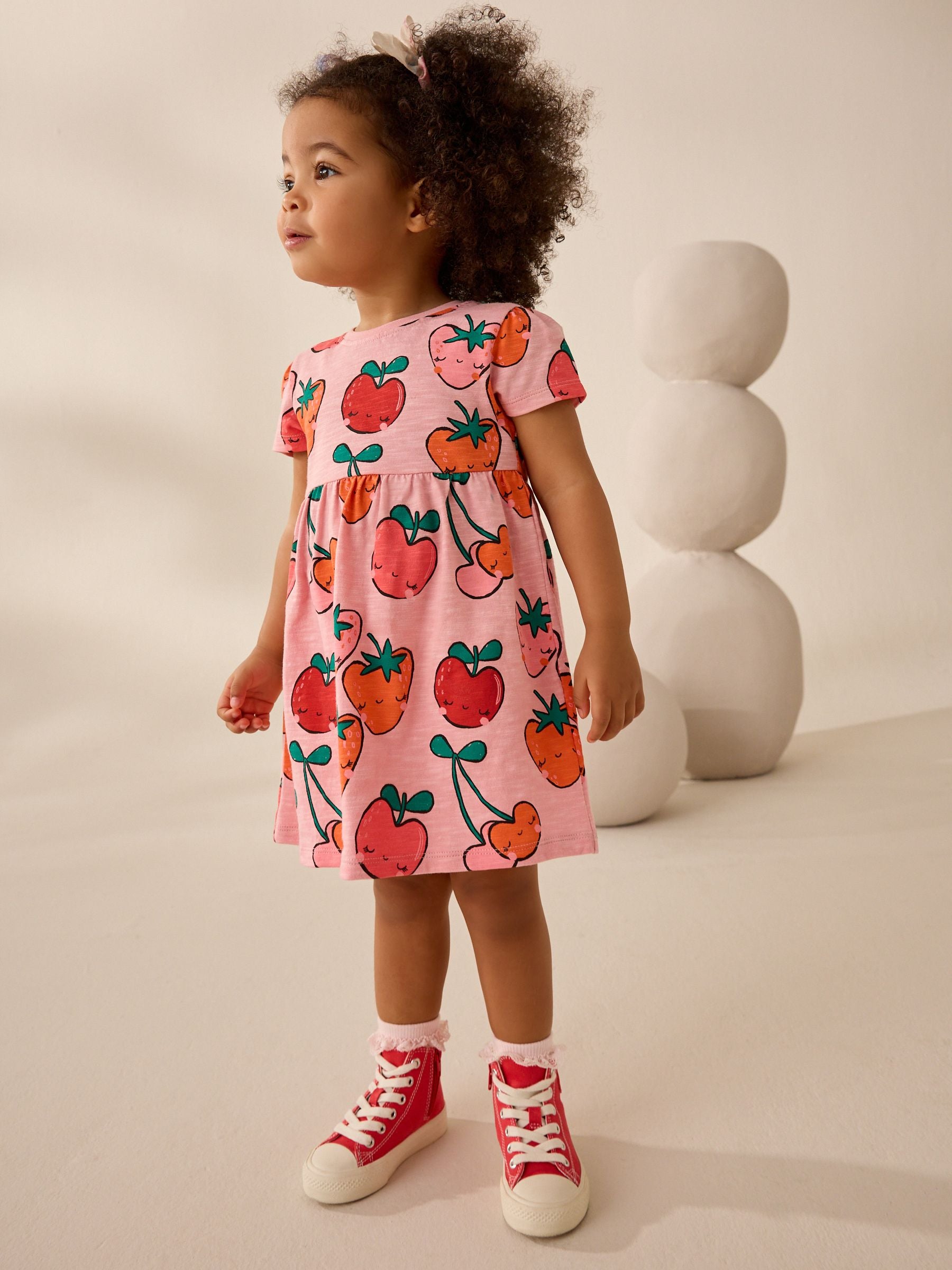 Strawberry Pink Short Sleeve Jersey Summer Dress (3mths-7yrs)