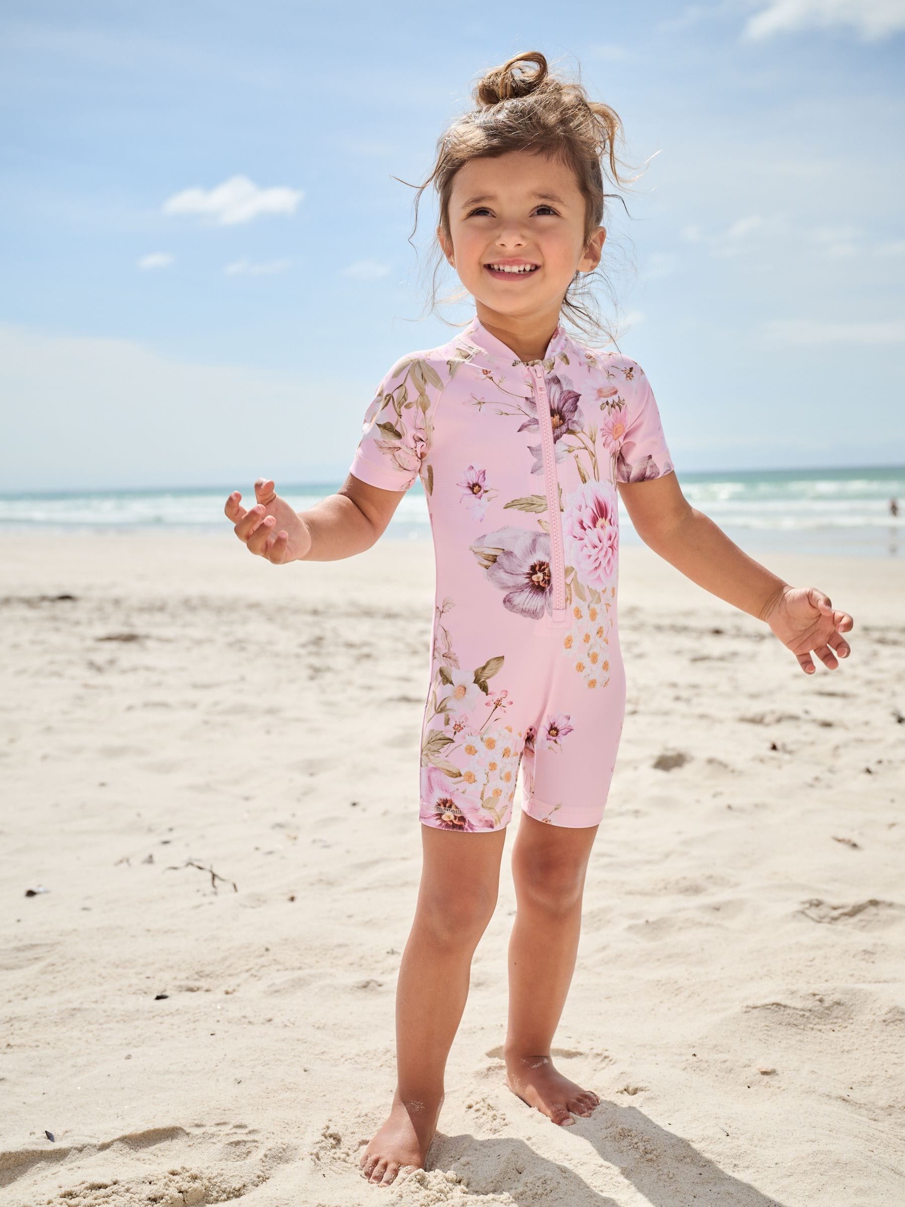 Pink Floral Sunsafe Swimsuit (3mths-10yrs)