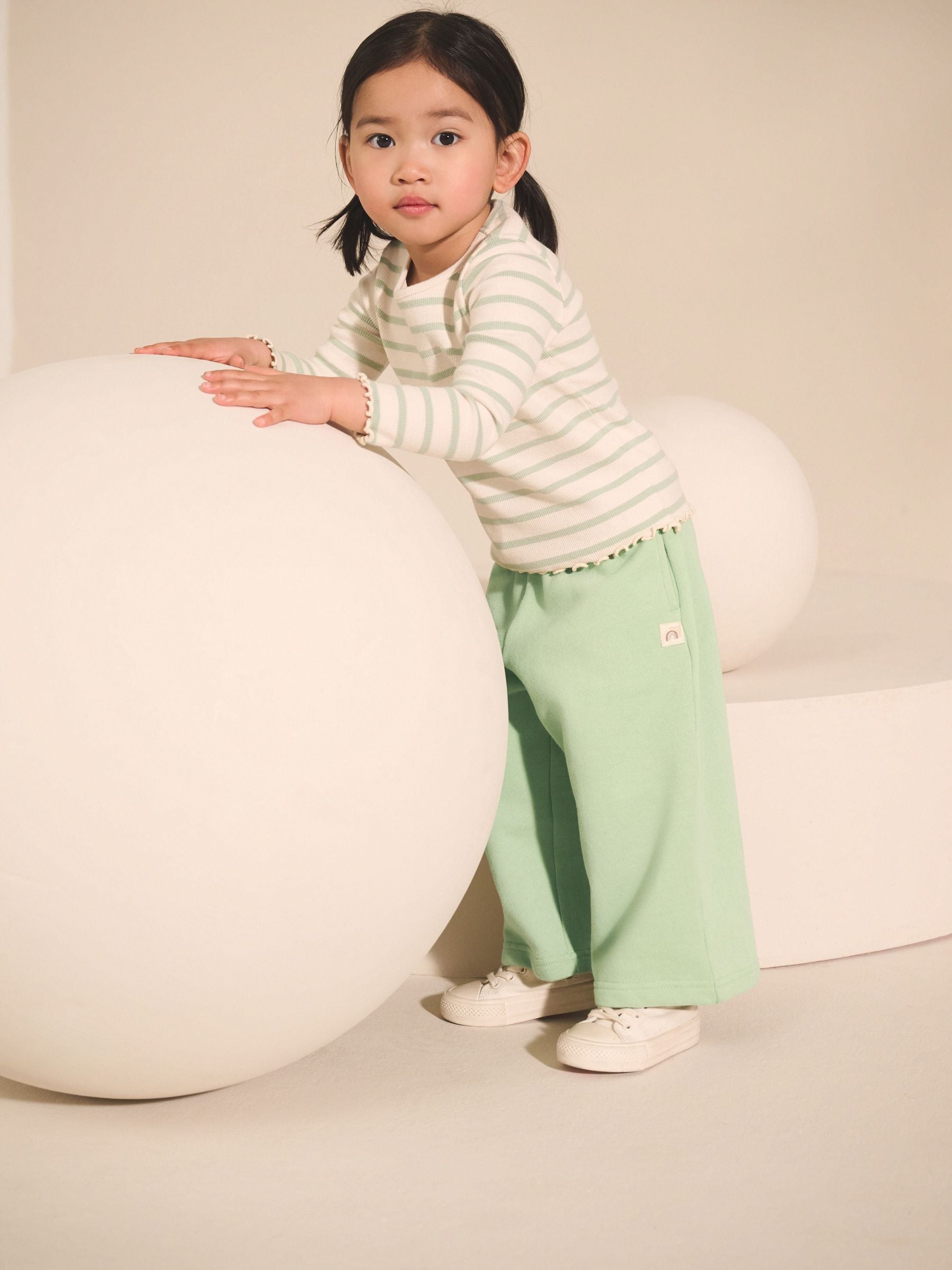 Sage Green Wide Leg Sweat Joggers (3mths-7yrs)