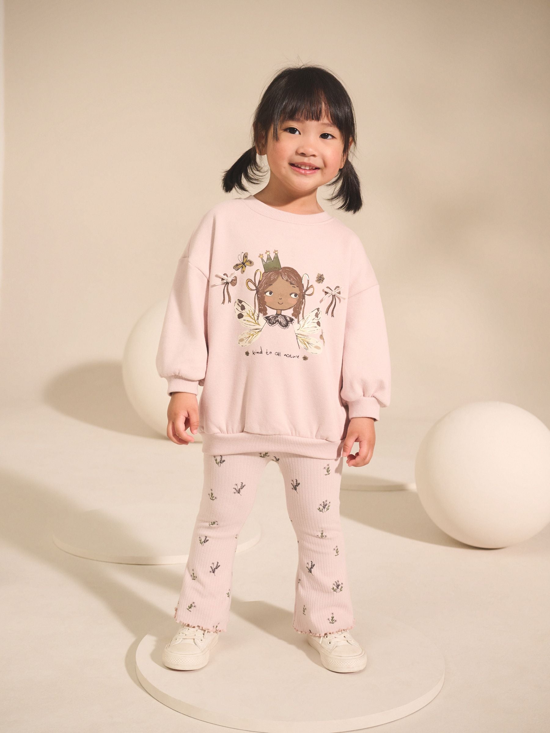 Light Pink Fairy Sweatshirt & Flare Leggings Set (3mths-7yrs)