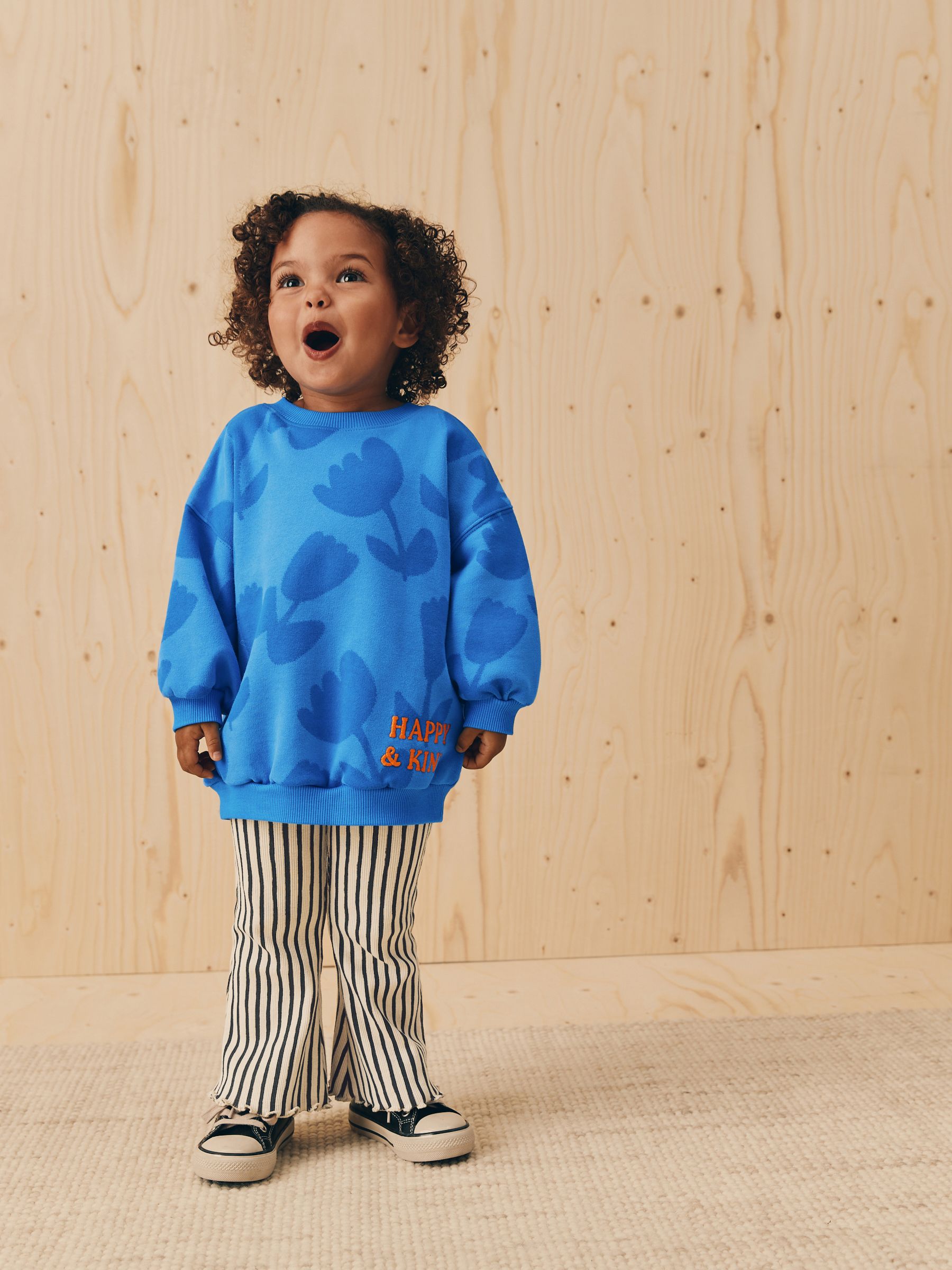Blue Flower Sweatshirt & Flare Leggings Set (3mths-7yrs)