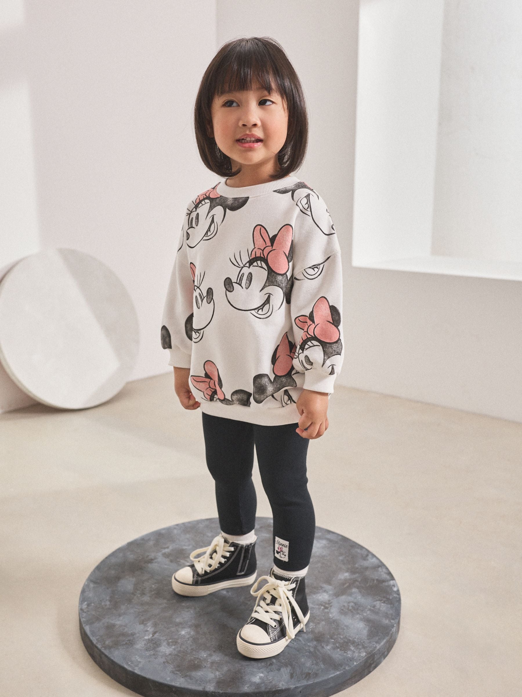 Cream Disney Minnie Mouse Sweatshirt & Leggings Set (3mths-7yrs)