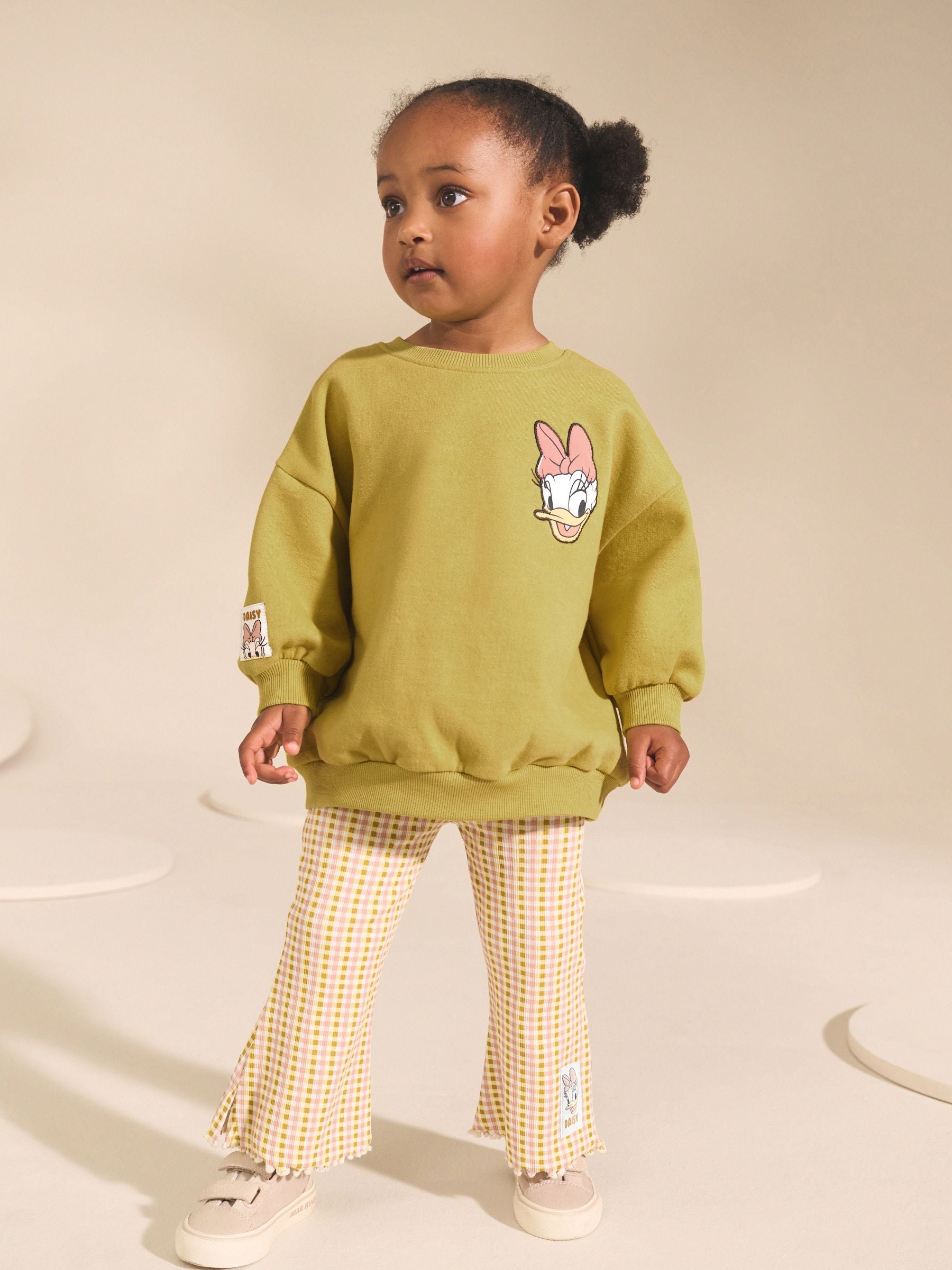 Green Gingham Daisy Duck Sweatshirt and Flare Leggings Set (3mths-7yrs)