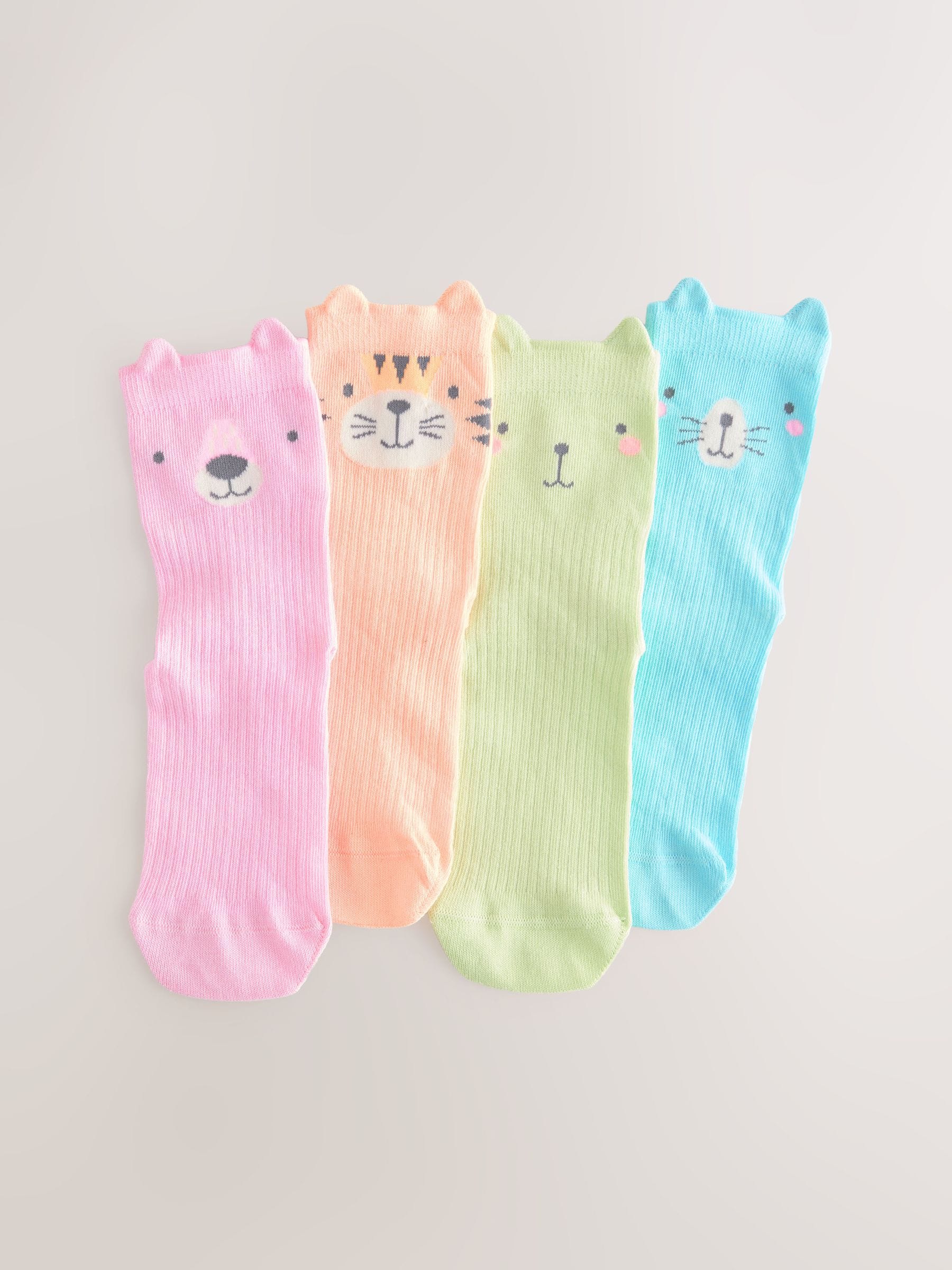 Multi 4 Pack Cotton Rich Character Ankle Socks