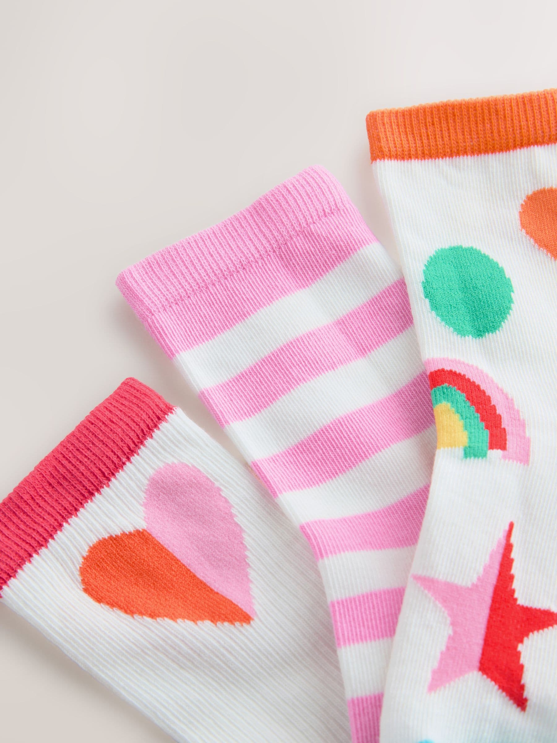 Multi 3 Pack Cotton Rich Ankle Socks