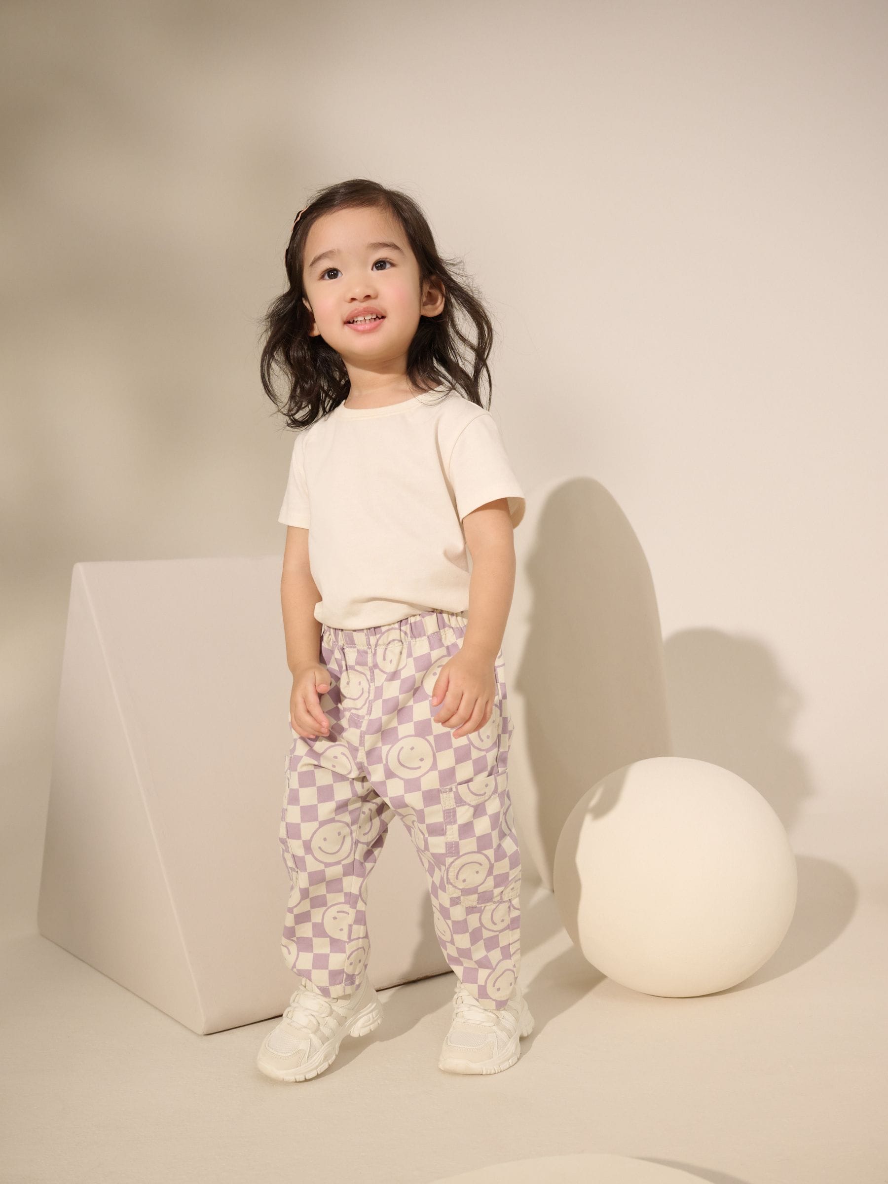Purple Checkerboard 100% Cotton Pattern Pullon Trousers (3mths-7yrs)