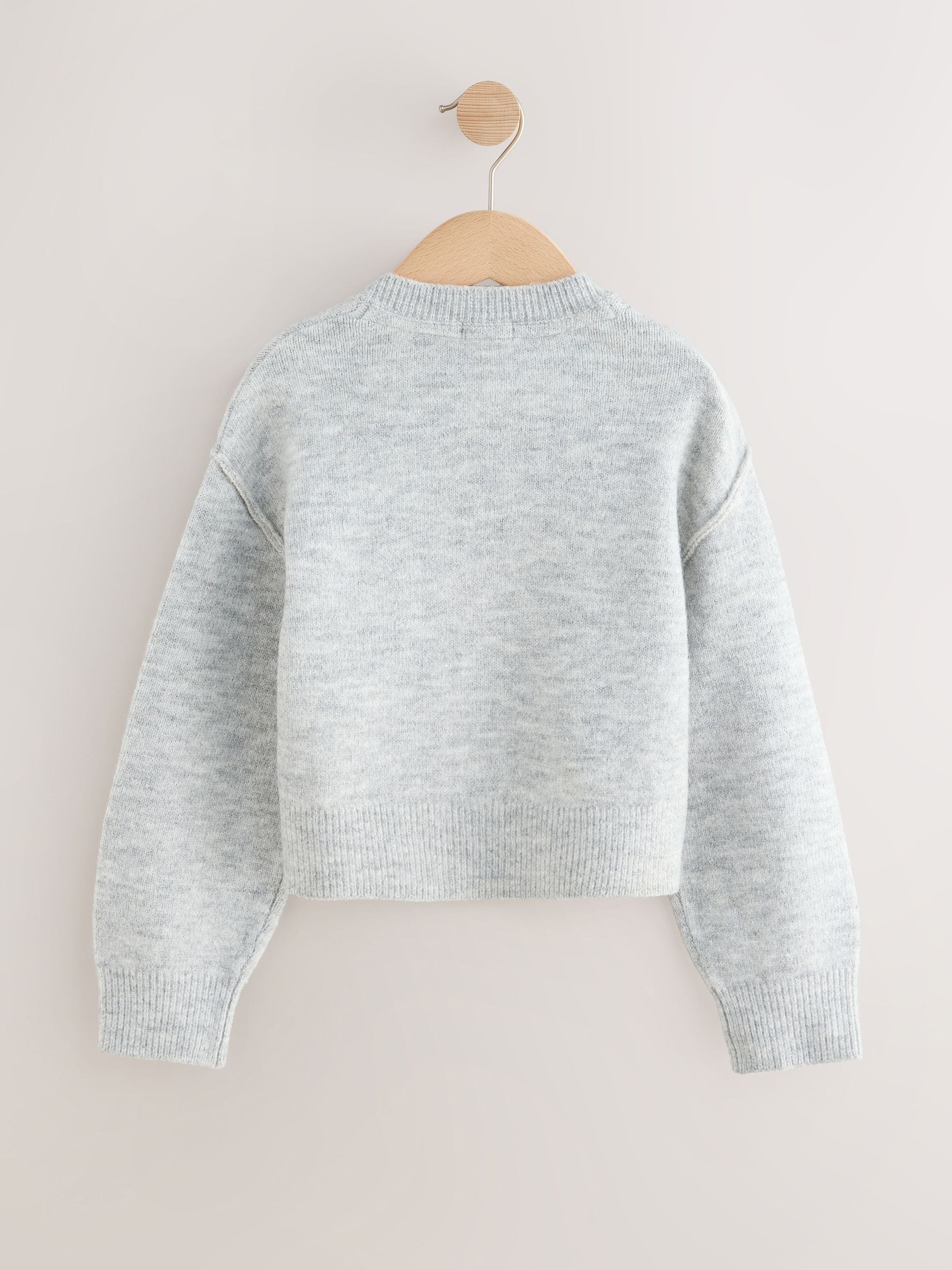 Grey Button Up Cardigan (3-16yrs)