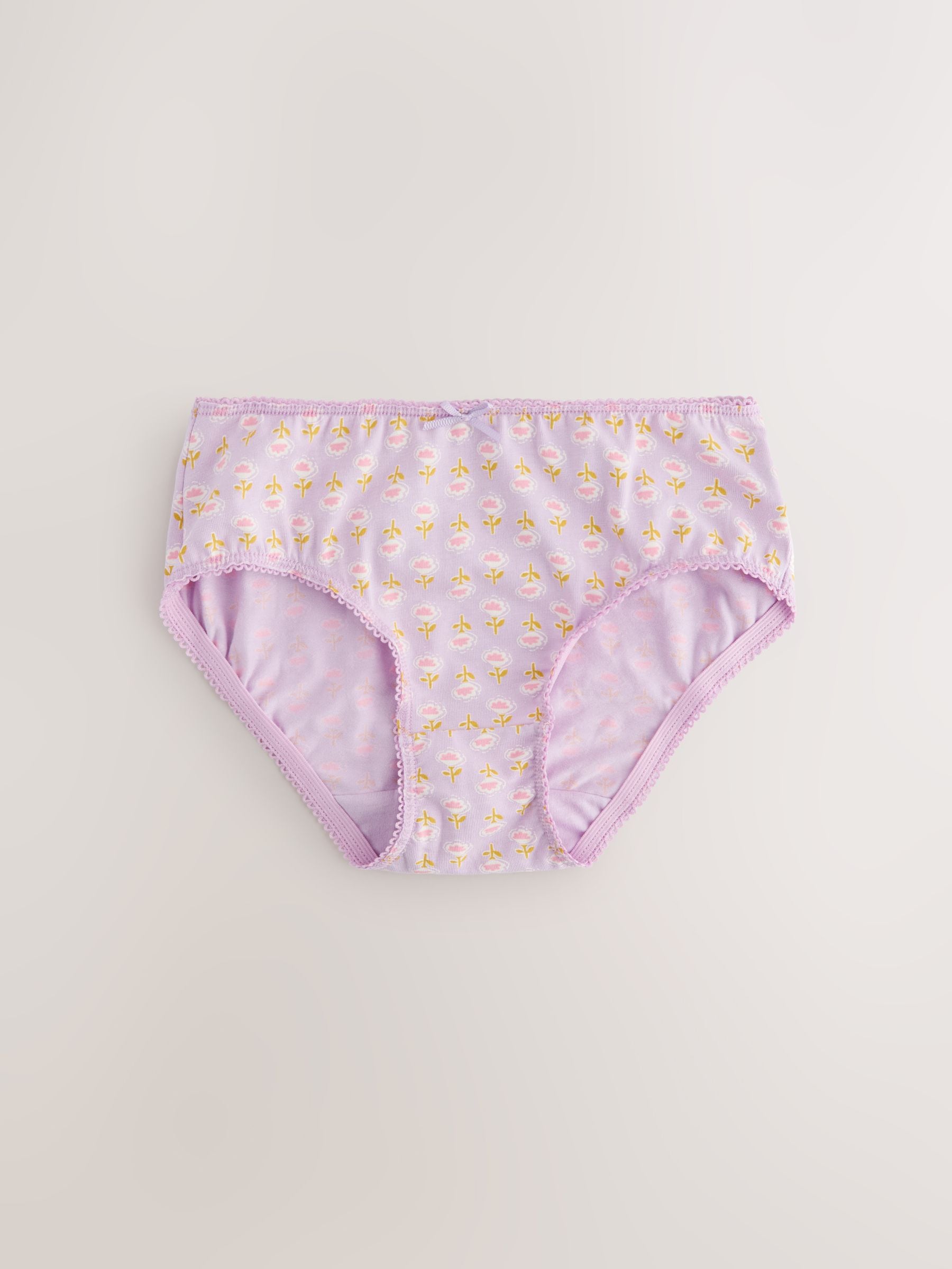 Purple Ditsy Print Briefs 5 Pack (1.5-16yrs)